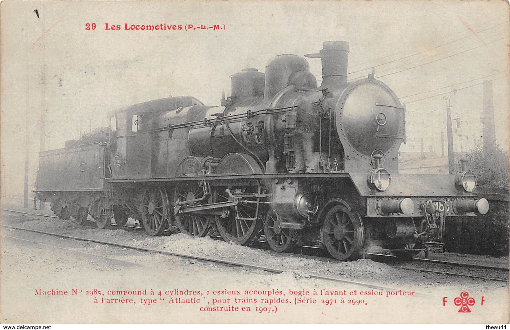 Les Locomotives  -  P.L.M.  -  Machine N° 2985   - Cheminots - Chemin De Fer - Materiale