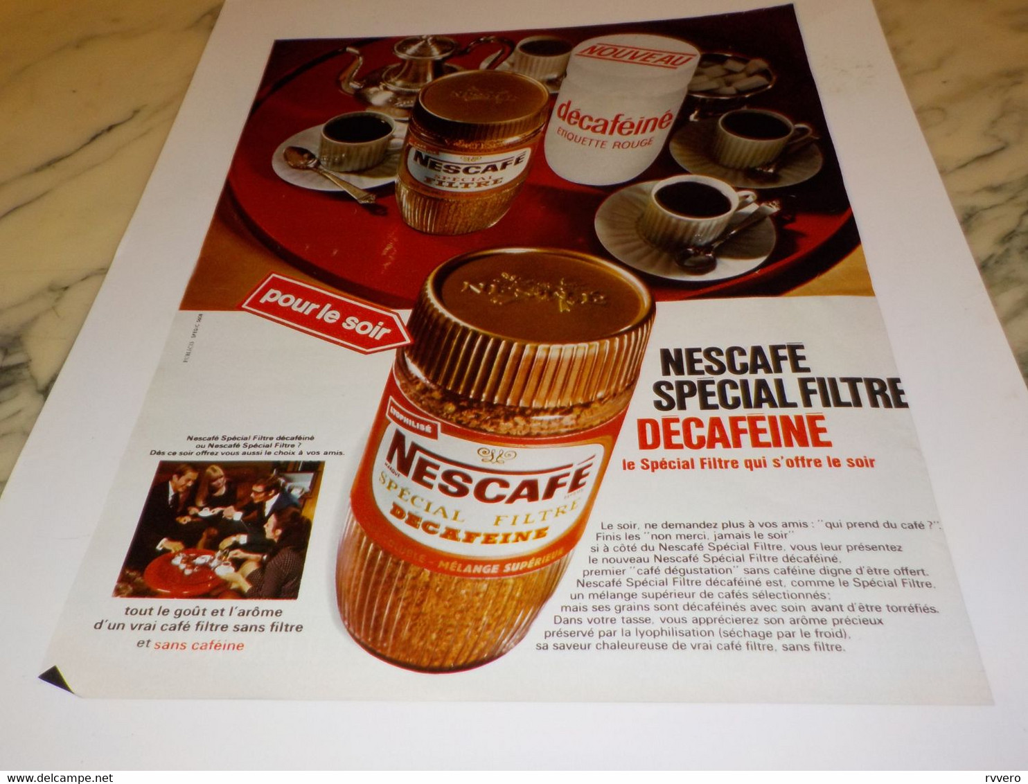 ANCIENNE PUBLICITE SPECIAL FILTRE  NESCAFE DECAFEINE  1968 - Affiches