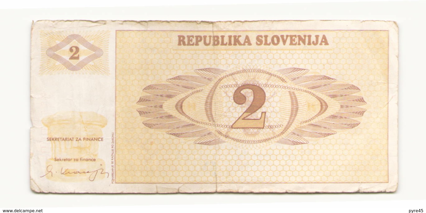 Slovénie Billet De 2 DVA - Slovénie