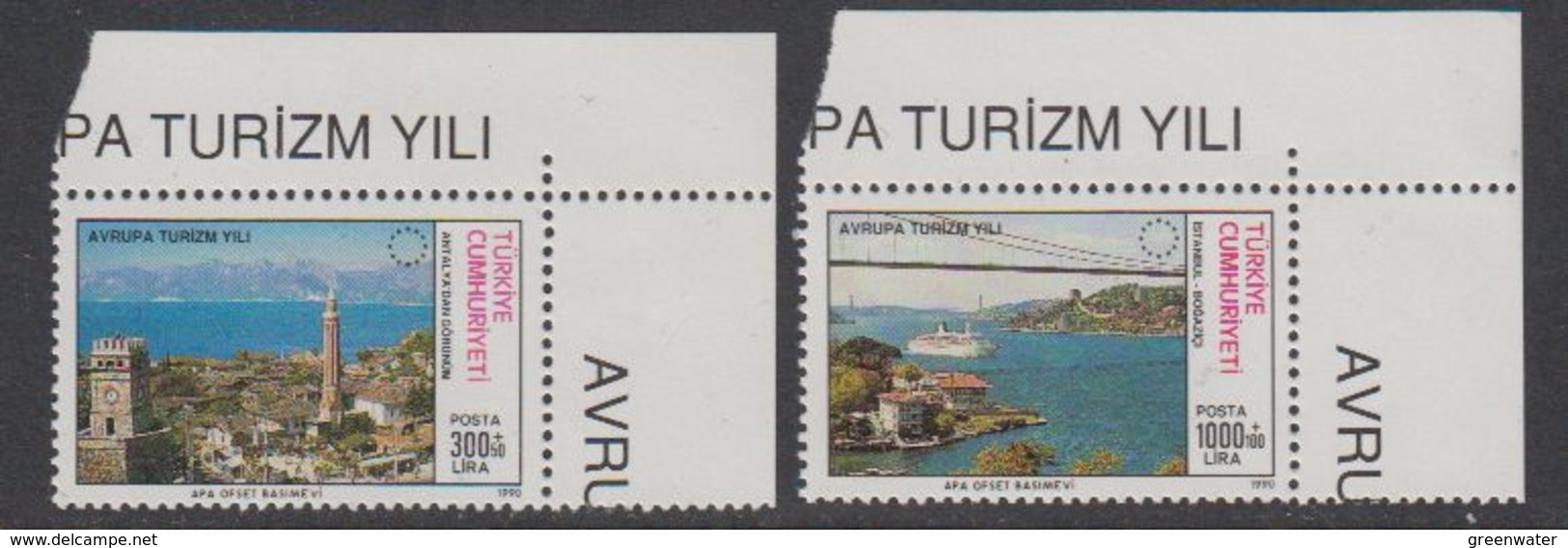 Turkey 1990 European Tourism Year 2v(corners)  ** Mnh (42204A) - Europese Gedachte