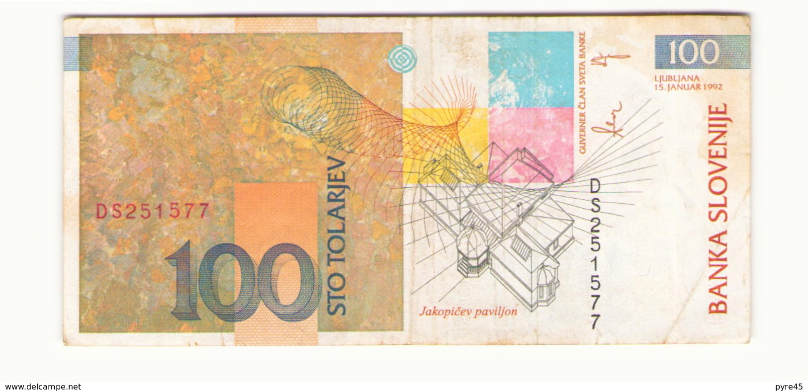 Slovénie 1992 Billet De 100 Tolarjev - Slovénie