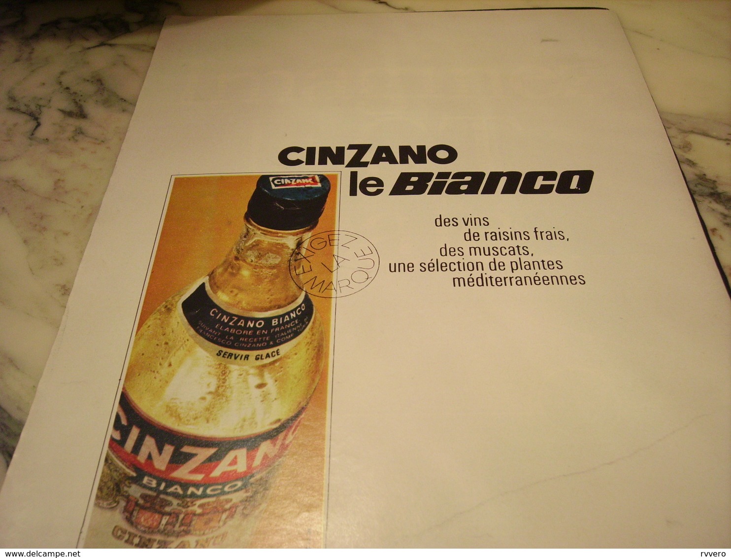 ANCIENNE PUBLICITE CINZANO LE BIANCO 1968 - Alcools