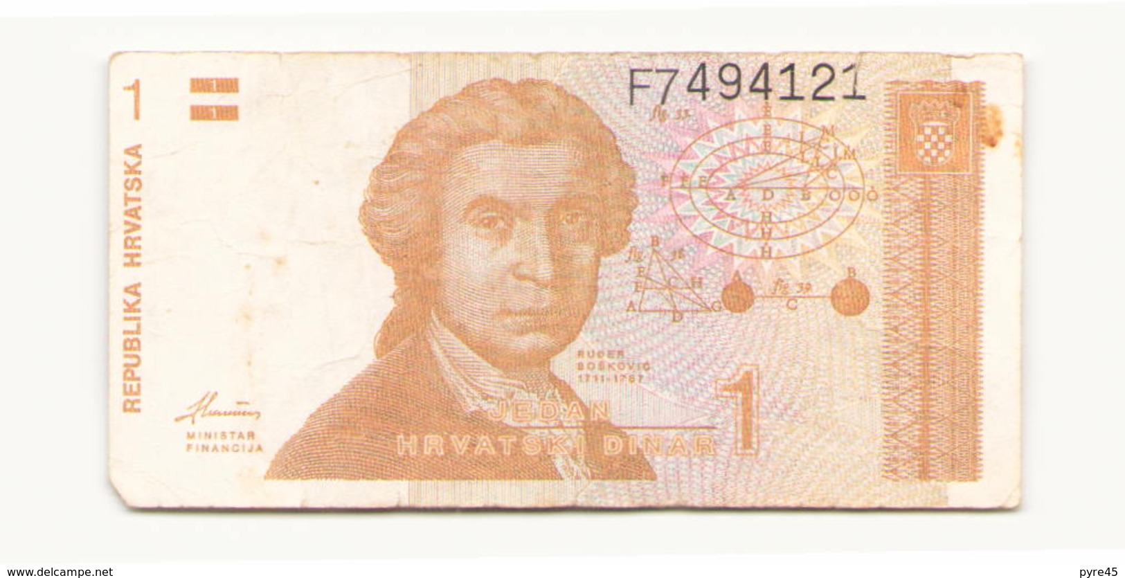 Croatie 1991 Billet De 1 Dinar - Slovénie