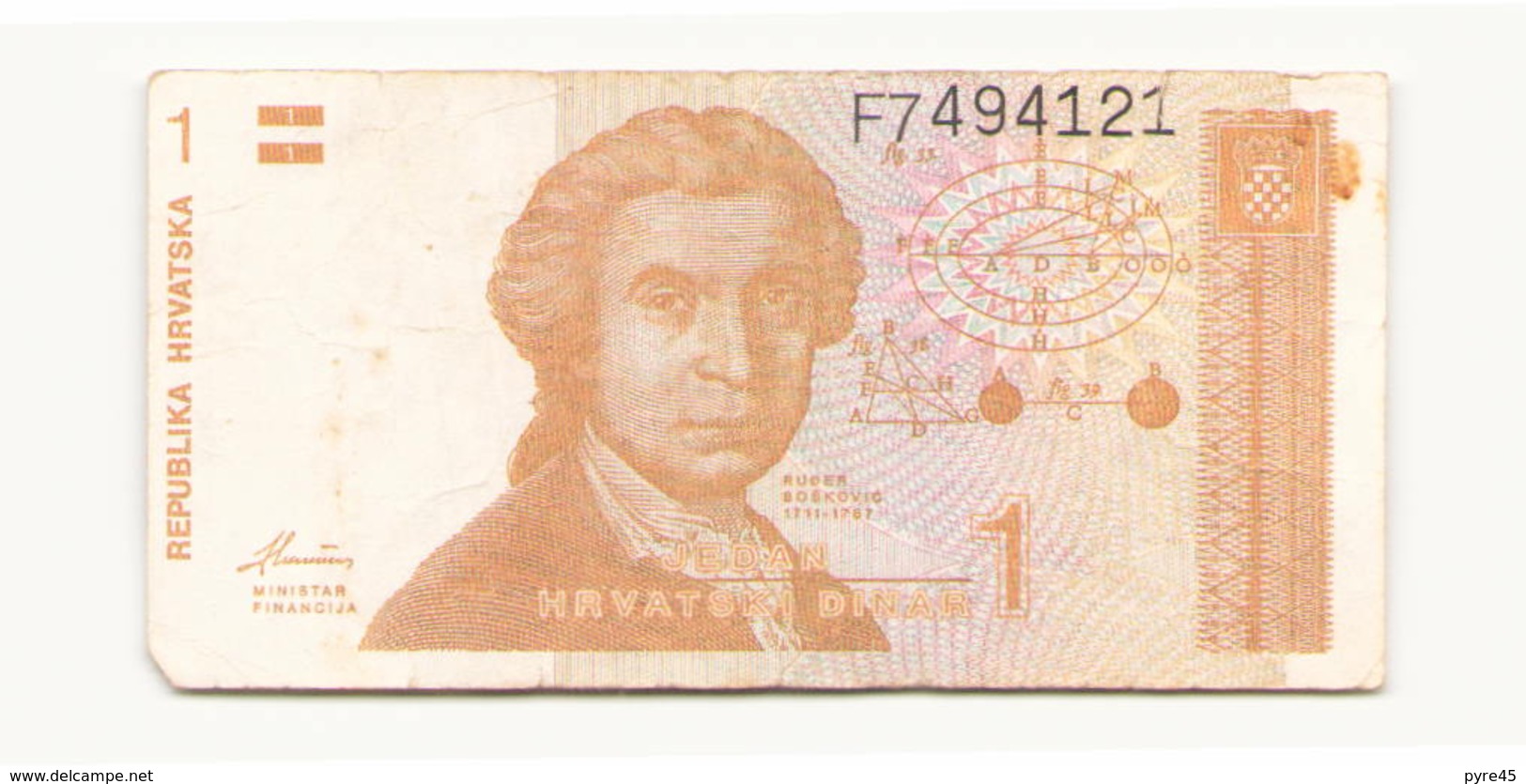 Croatie 1991 Billet De 1 Dinar - Slovenia