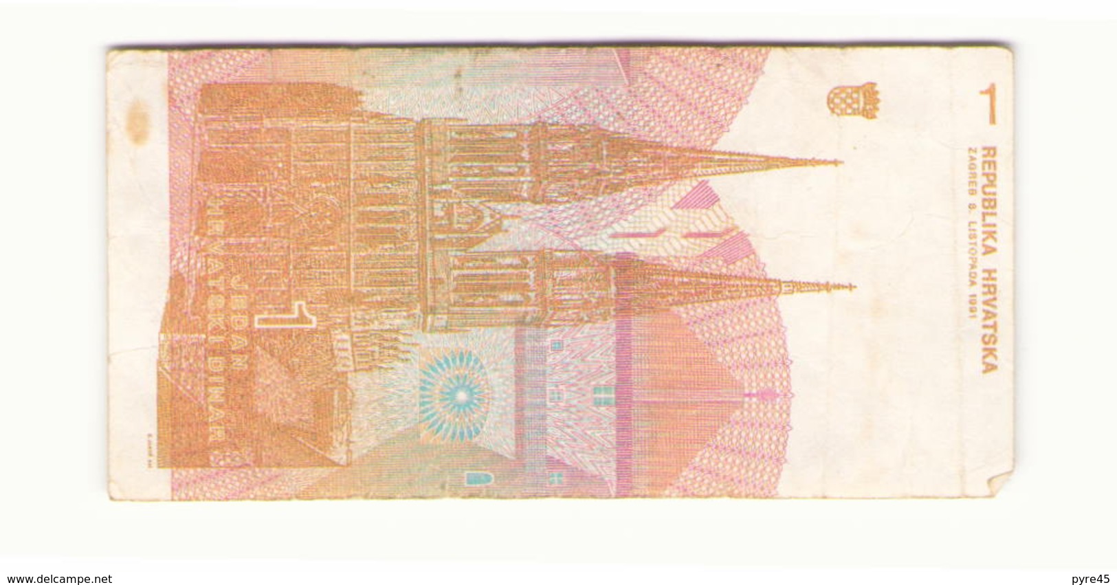 Croatie 1991 Billet De 1 Dinar - Slovénie