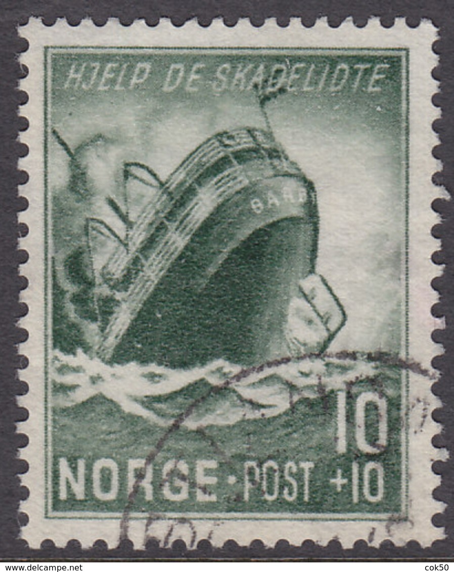 NORWAY 1944 (Mi.# 295) Sea War Victims - 10+10 øre - Gebraucht