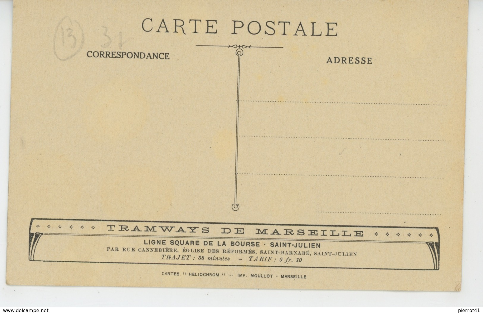 MARSEILLE - LES CAILLOLS - Carte PUB Pour TRAMWAYS DE MARSEILLE (voir Dos ) - Les Caillols, La Valentine