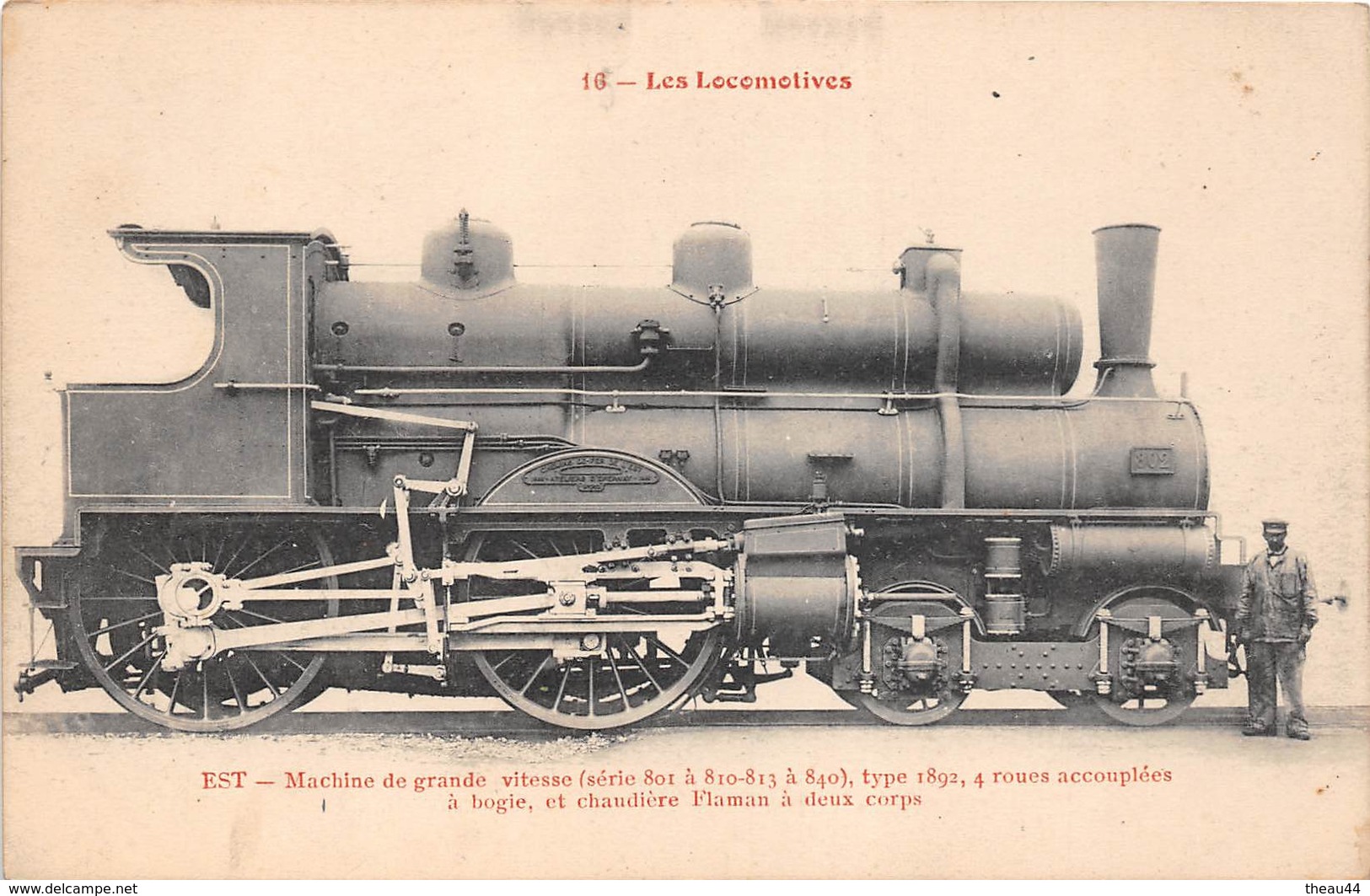 Les Locomotives  -   Machine à Grande Vitesse N° 802 Du Réseau EST  -  Cheminots  -  Chemin De Fer - Matériel