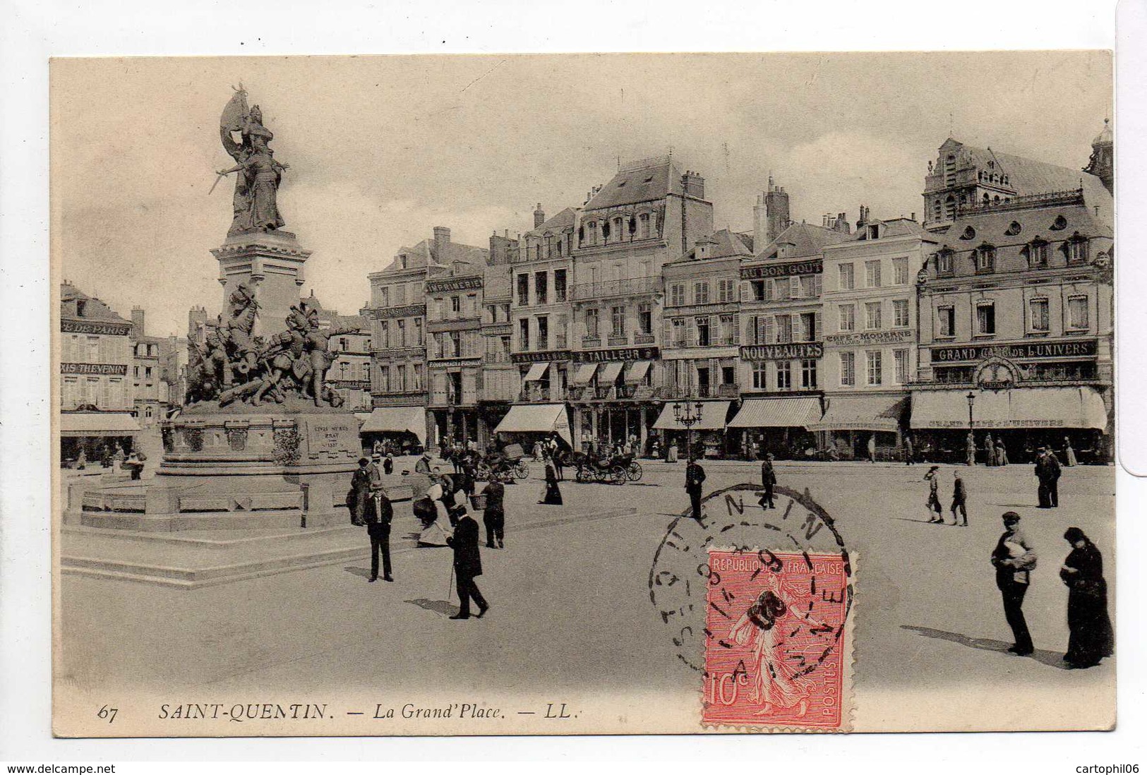 - CPA SAINT-QUENTIN (02) - La Grand'Place 1908 (belle Animation) - Editions Lévy N° 67 - - Saint Quentin