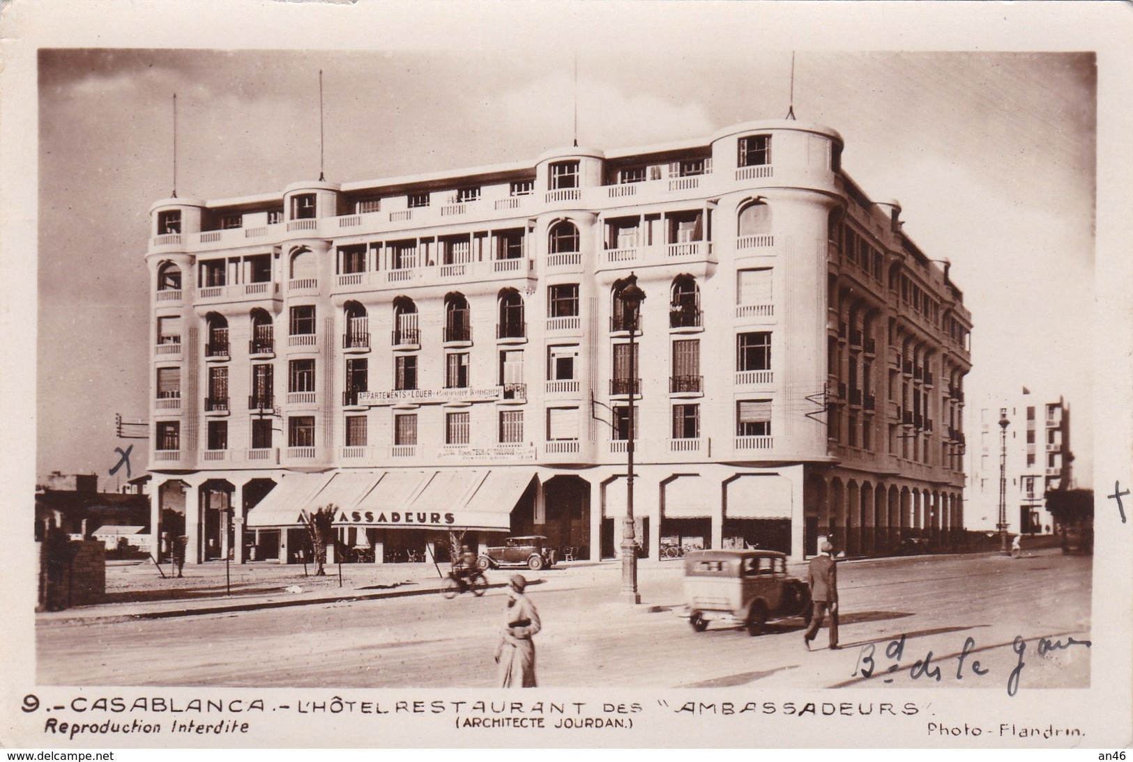 CASABLANCA L'HOTEL RESTAURANT DES AMBASSADEURS SCRITTA   AUTENTICA 100% - Casablanca