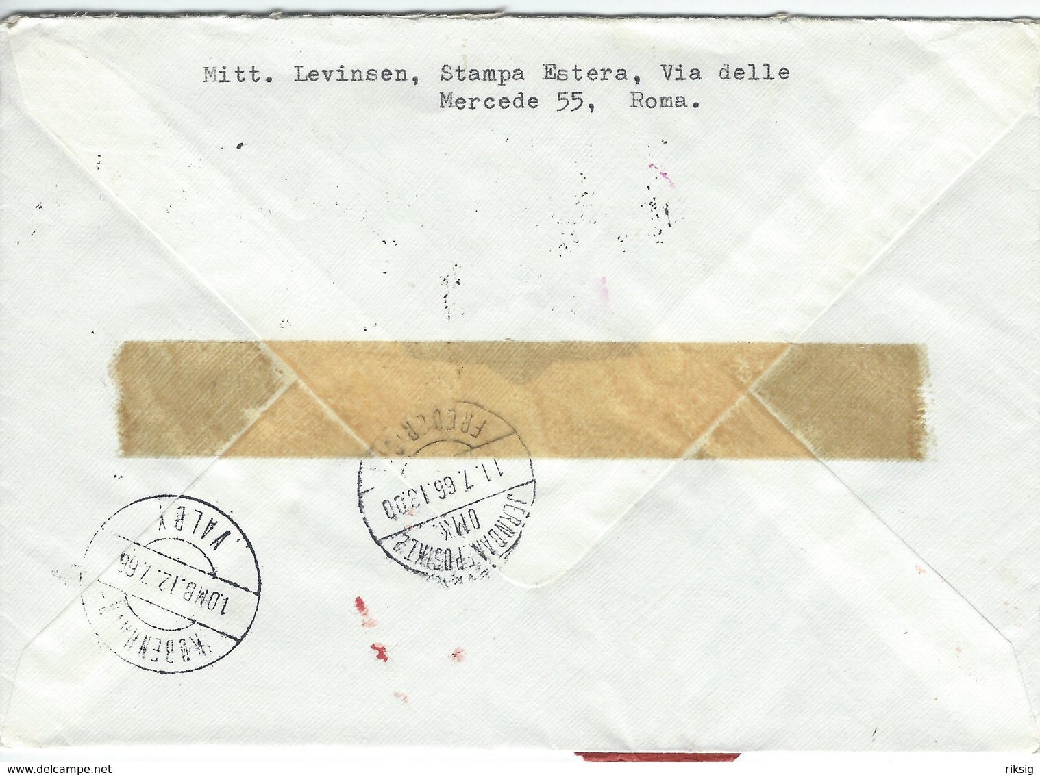 Italy Expres Letter Sent To Denmark 1966.    H-1535 - Other & Unclassified