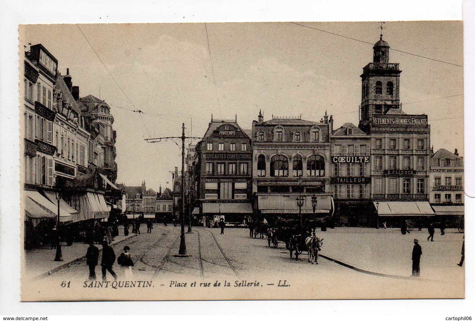 - CPA SAINT-QUENTIN (02) - Place Et Rue De La Sellerie (avec Personnages) - Editions Lévy N° 61 - - Saint Quentin