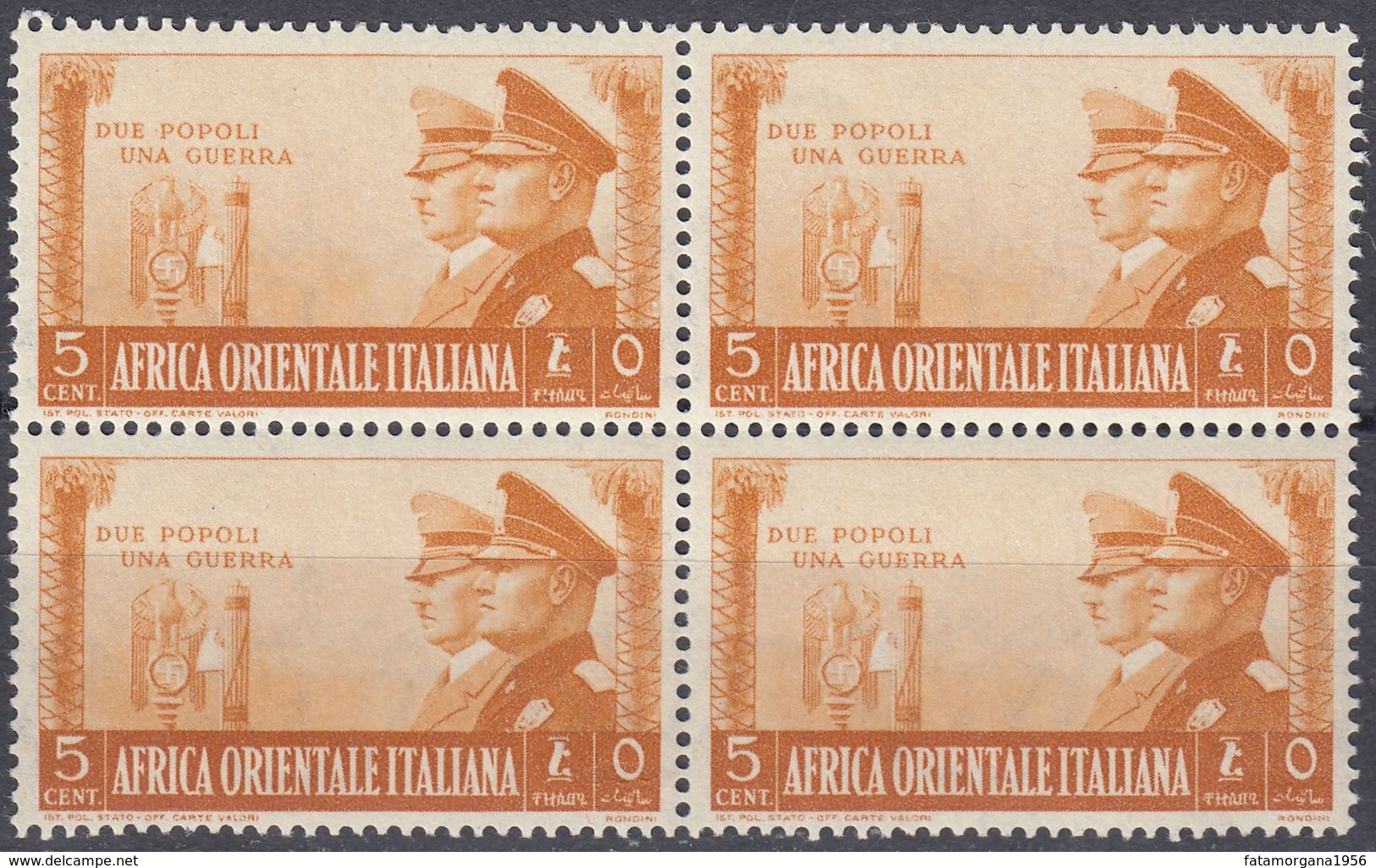 AFRICA ORIENTALE ITALIANA - 1941 - Quartina Di Yvert 36 Nuovi MNH. - Italienisch Ost-Afrika