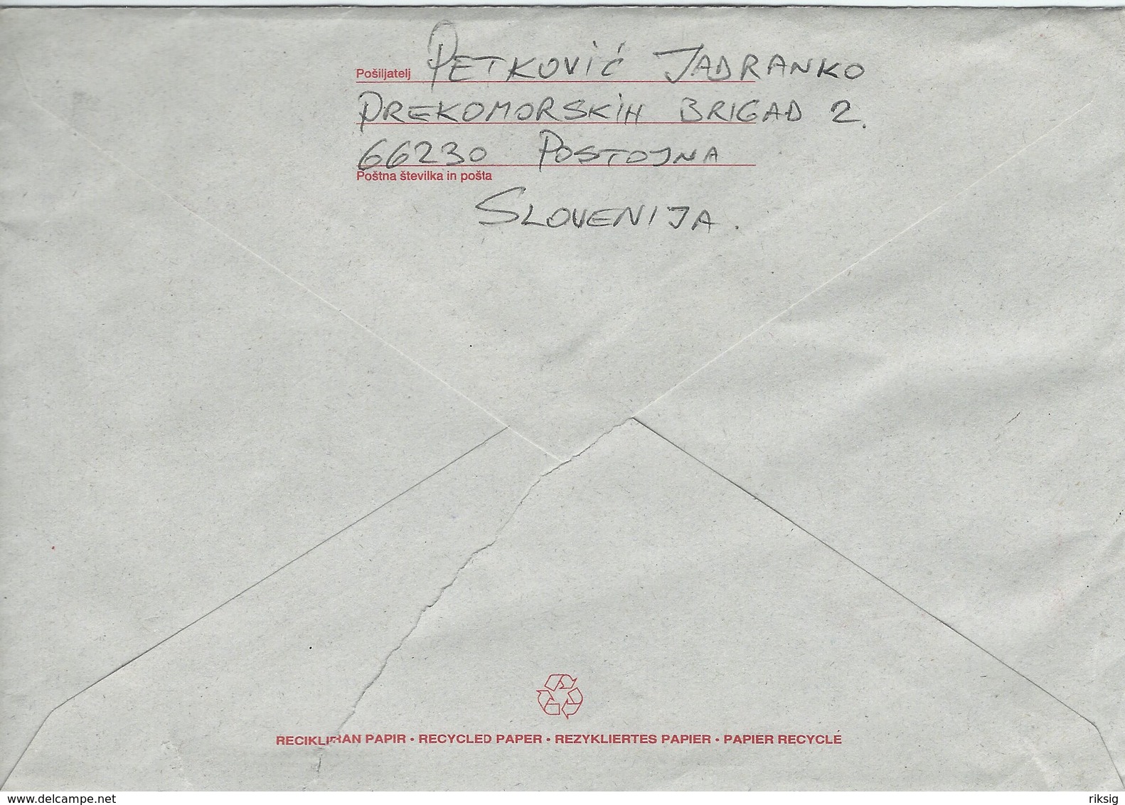 Slovenia - Registered Uprated Stationery.  Used 1993. Sent To Germany.  H-1536 - Slovenia