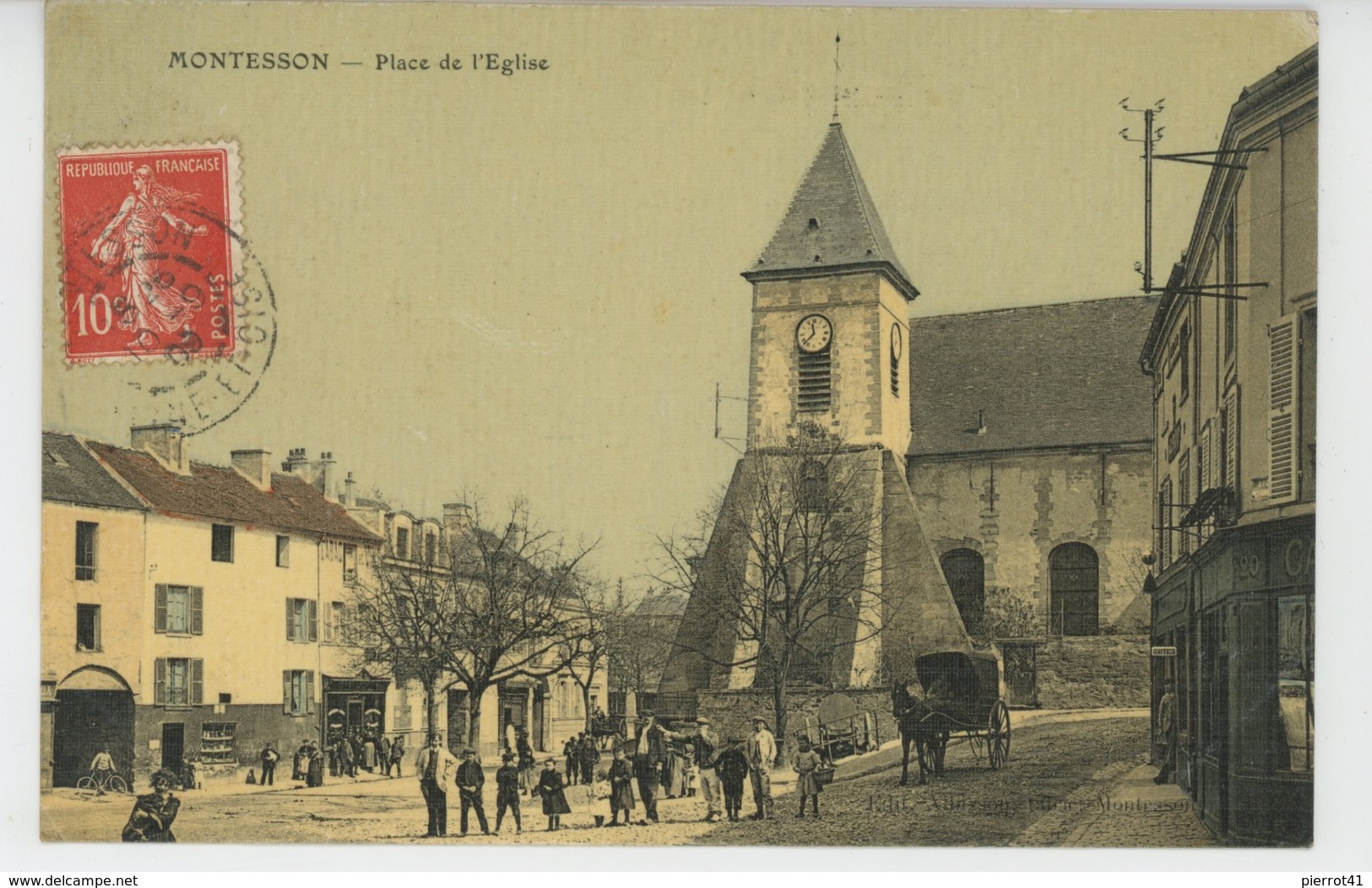 MONTESSON - Place De L'Eglise (belle Carte Toilée) - Montesson