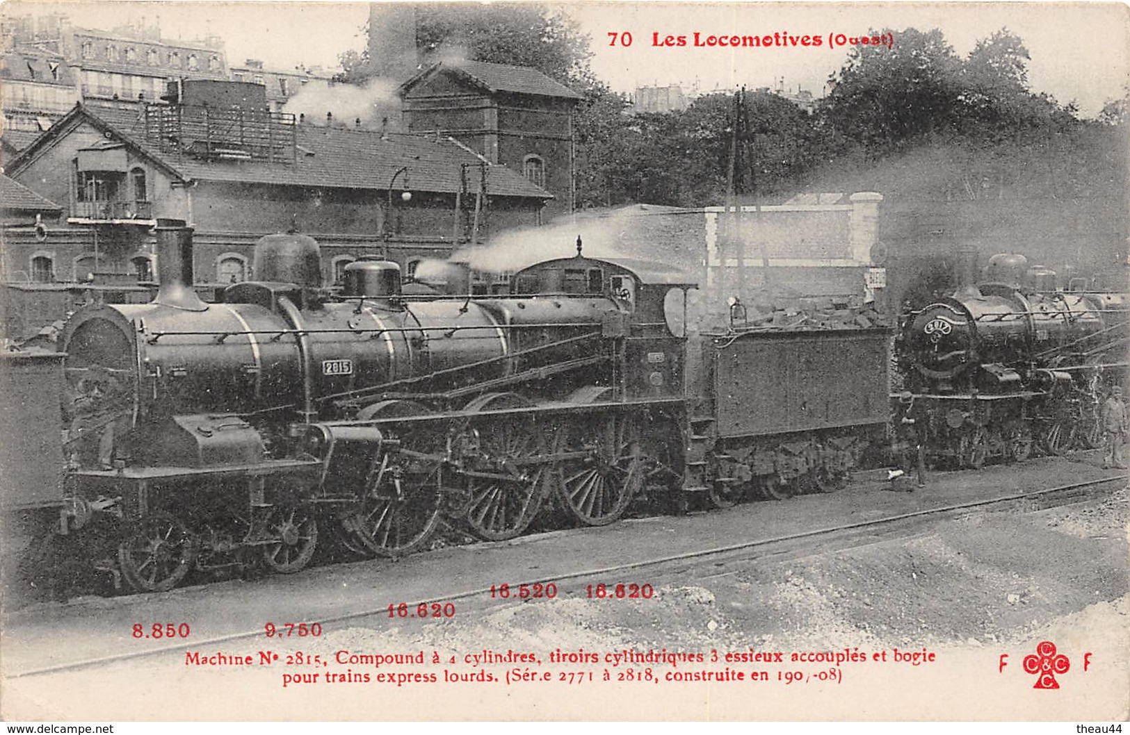 Les Locomotives  - Machine N° 2815 Du Réseau OUEST -  Cheminots  -  Chemin De Fer - Matériel