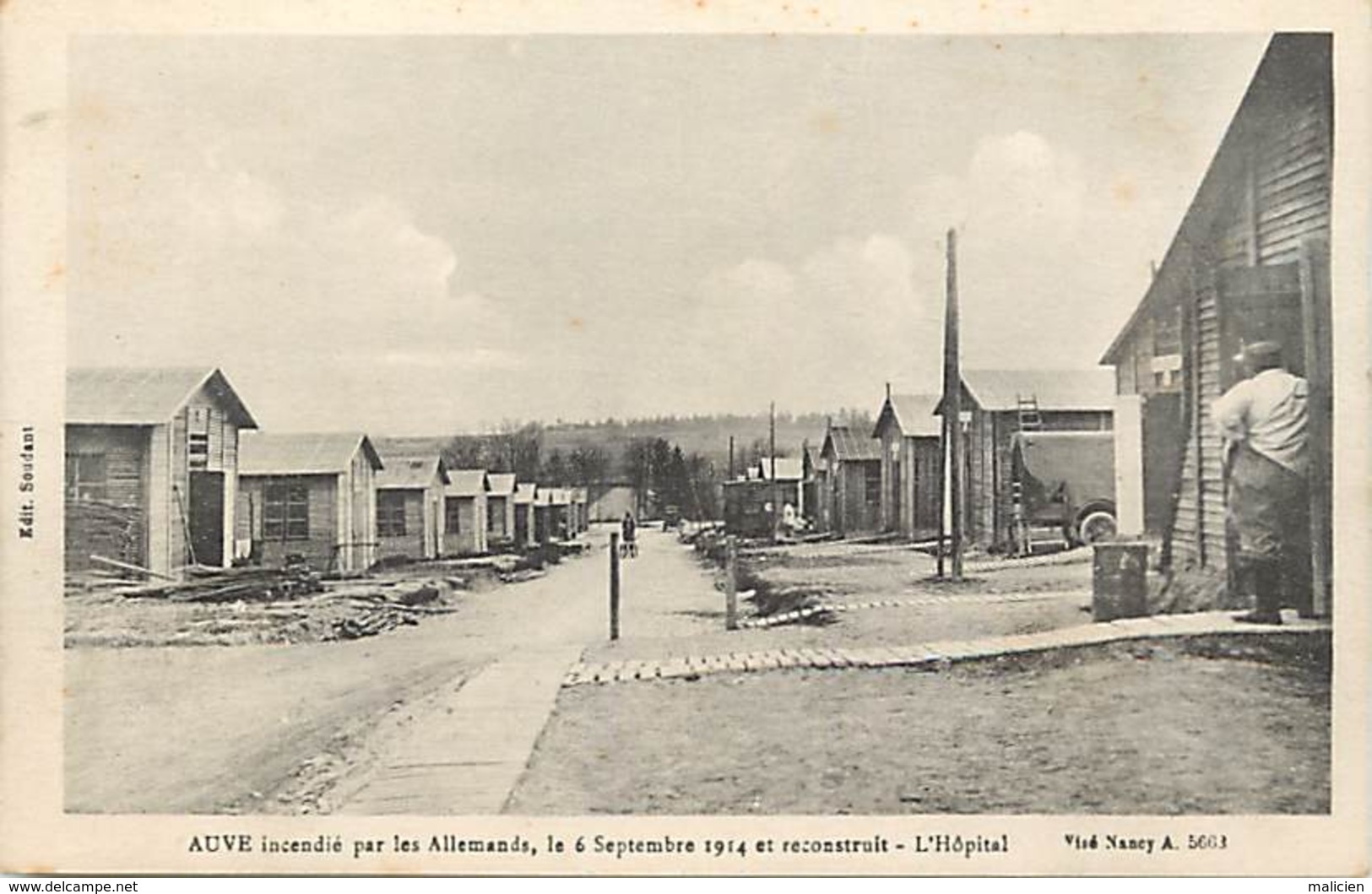 -dpts Div.-ref-AG925- Marne - Auve Incendié Par Les Allemands Et Reconstruit - Hopital - 6 Sept. 1914 - Guerre 1914-18 - Autres & Non Classés