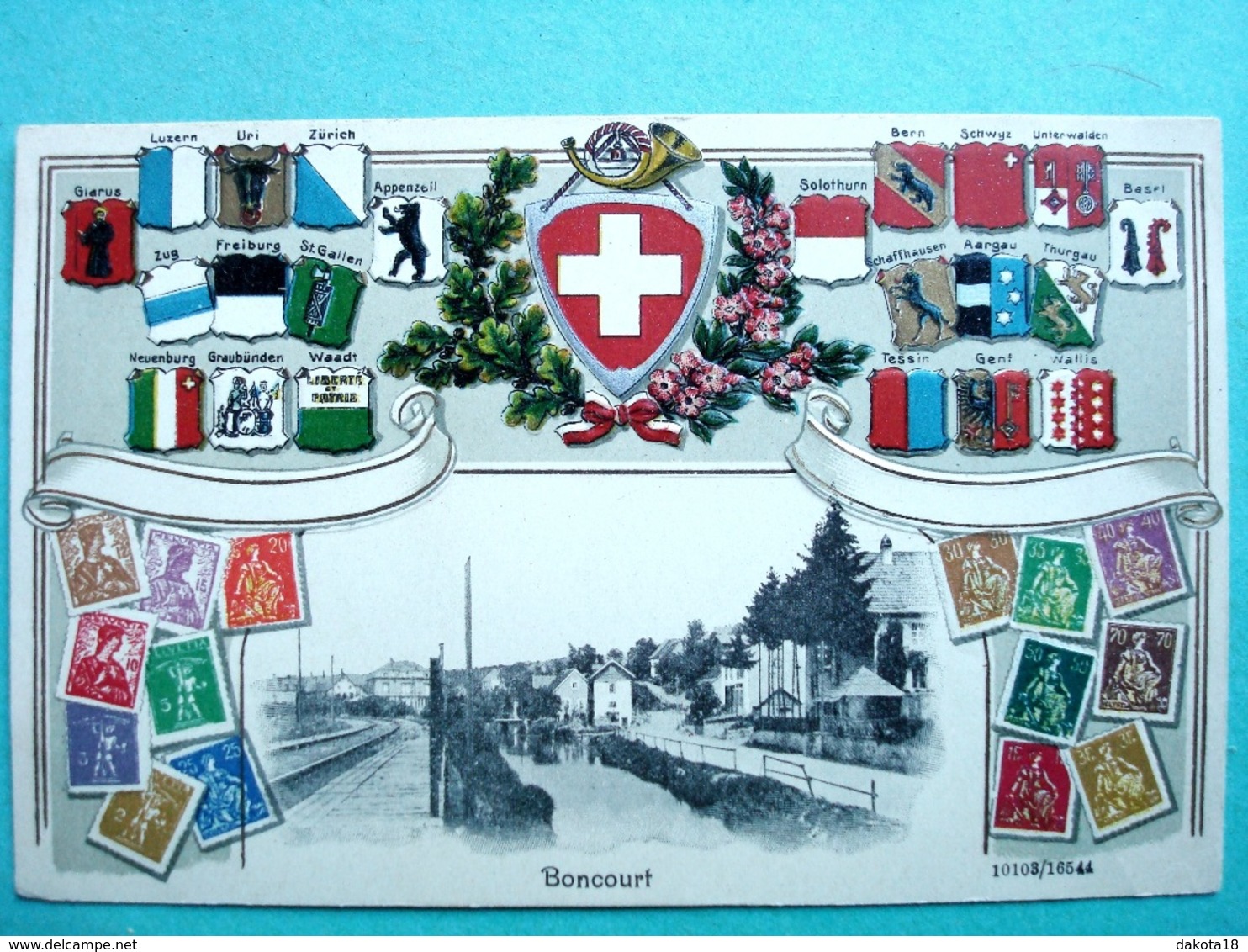 Suisse , Carte Gaufrée ,  Boncourt - Court
