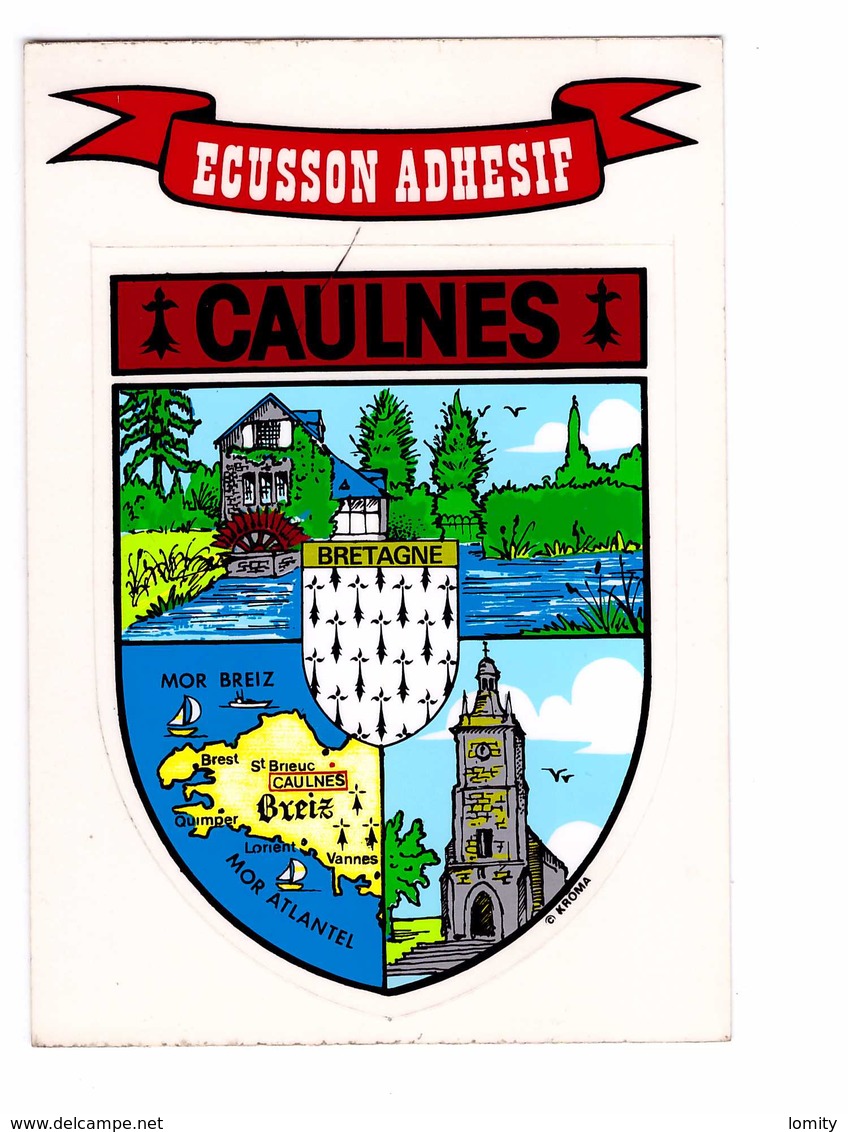 Carte Autocollant Blason Ecusson Adhesif Caulnes Bretagne - A Systèmes