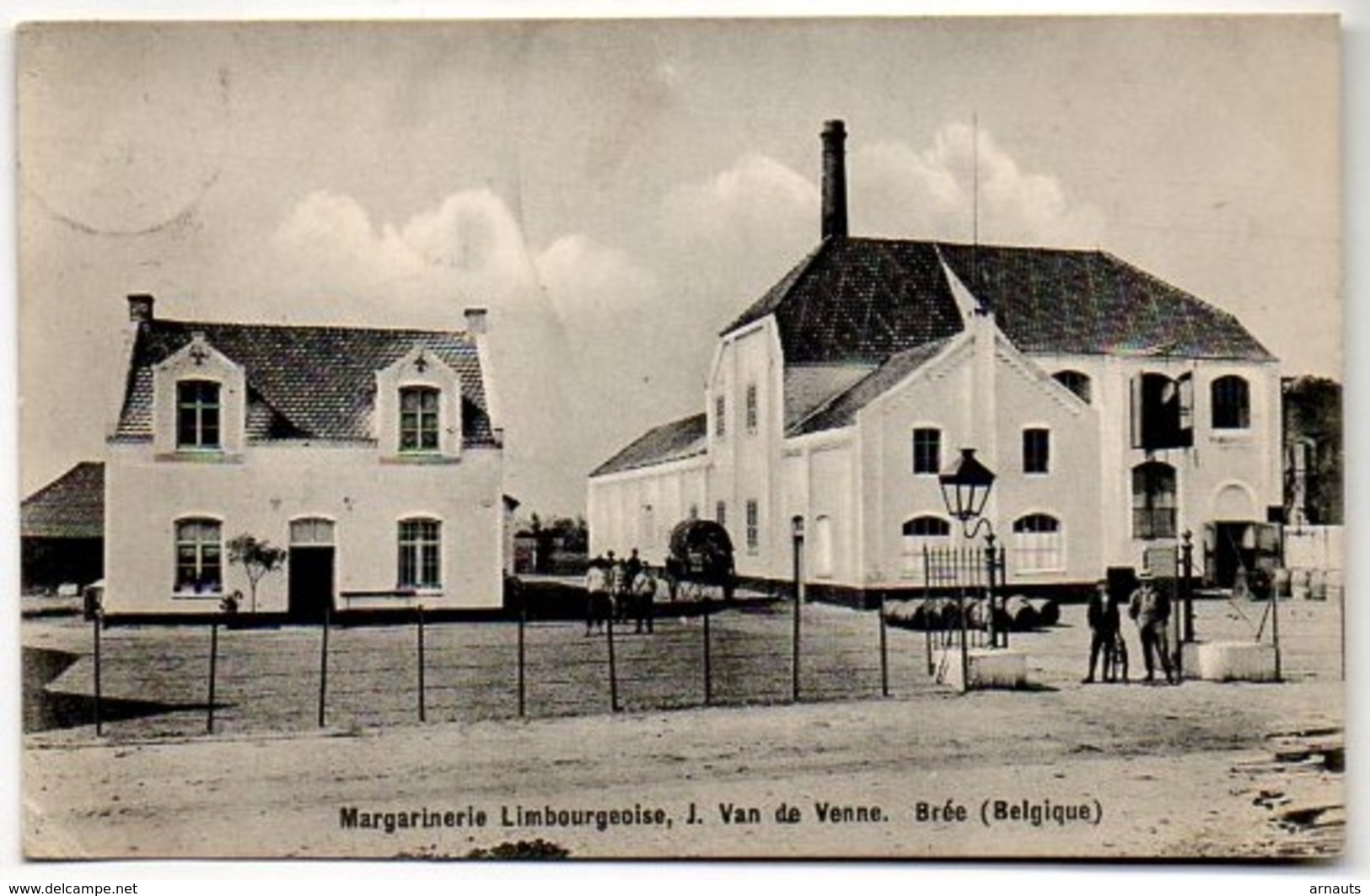 Bree Margarinerie Limbourgeoise J.Van De Venne Animatie Paard En Kar Biervaten 1913 (prix Beurre) Usine - Bree