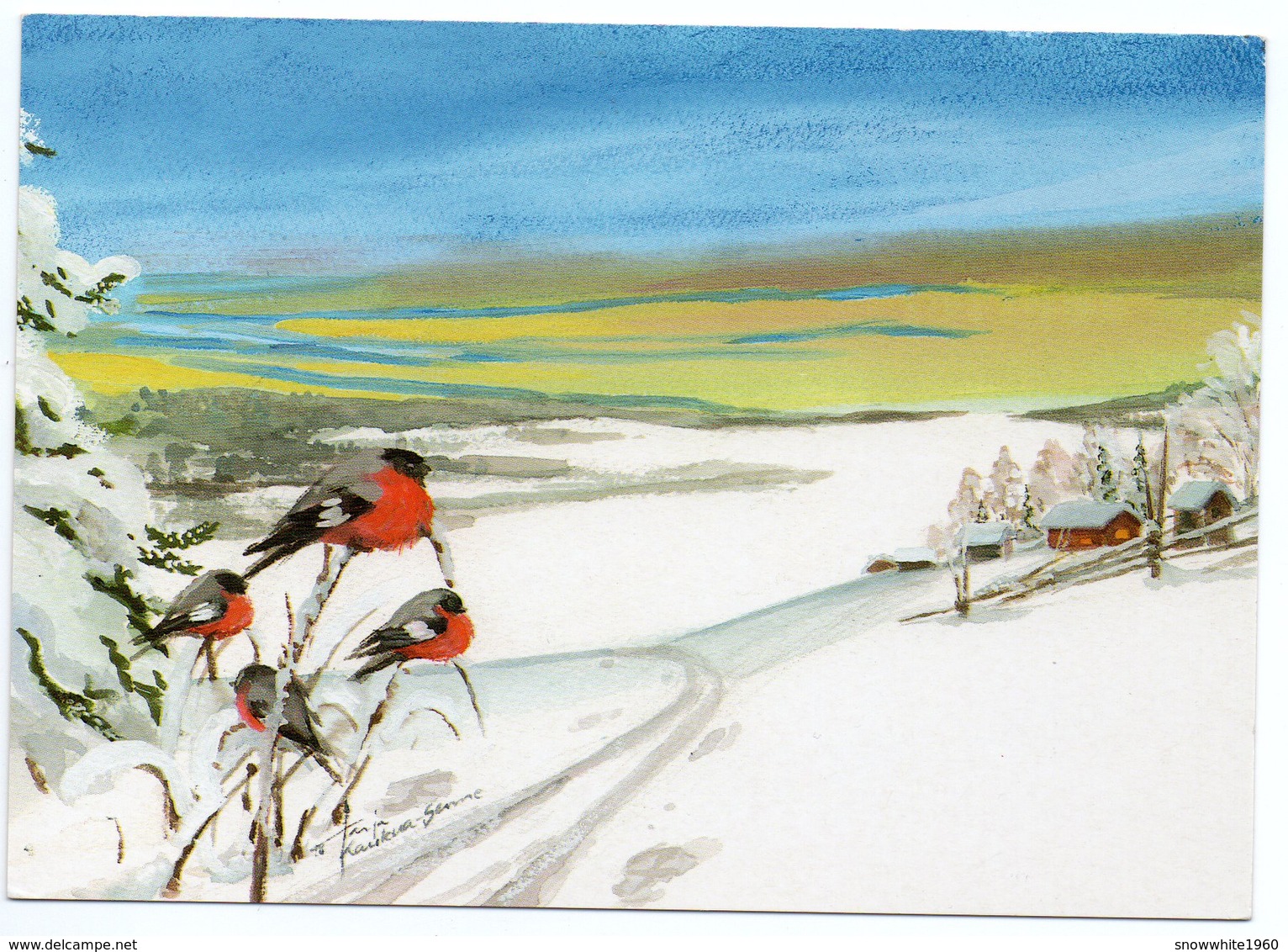 Postal Stationery RED CROSS Finland 1998 - CHRISTMAS POSTCARD- VOGELS / BIRDS / BULLFINCHES - Postage Paid - Port Payé - Postwaardestukken