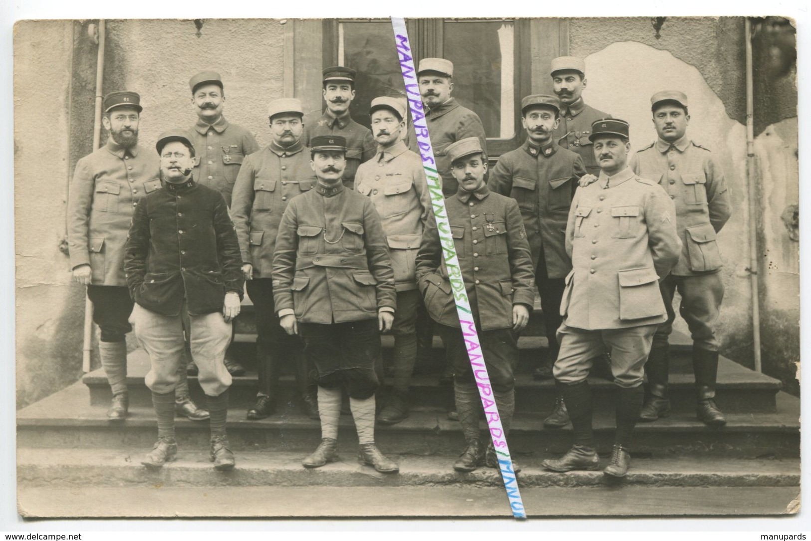 07 PRIVAS / CARTE PHOTO / 1918 / 61e ET 261e RI / PERSONNEL DU DÉPÔT / 61e ET 261e REGIMENT D'INFANTERIE - Privas