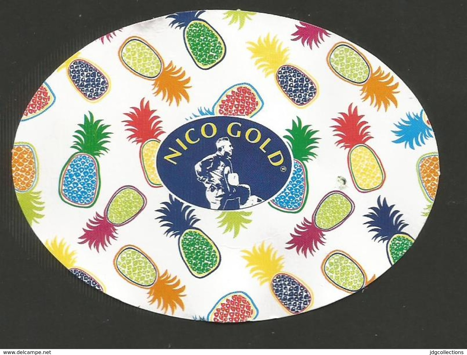 # PINEAPPLE NICO GOLD Type 3 OVAL Fruit Tag Balise Etiqueta Anhanger Ananas Pina Costa Rica - Fruit En Groenten