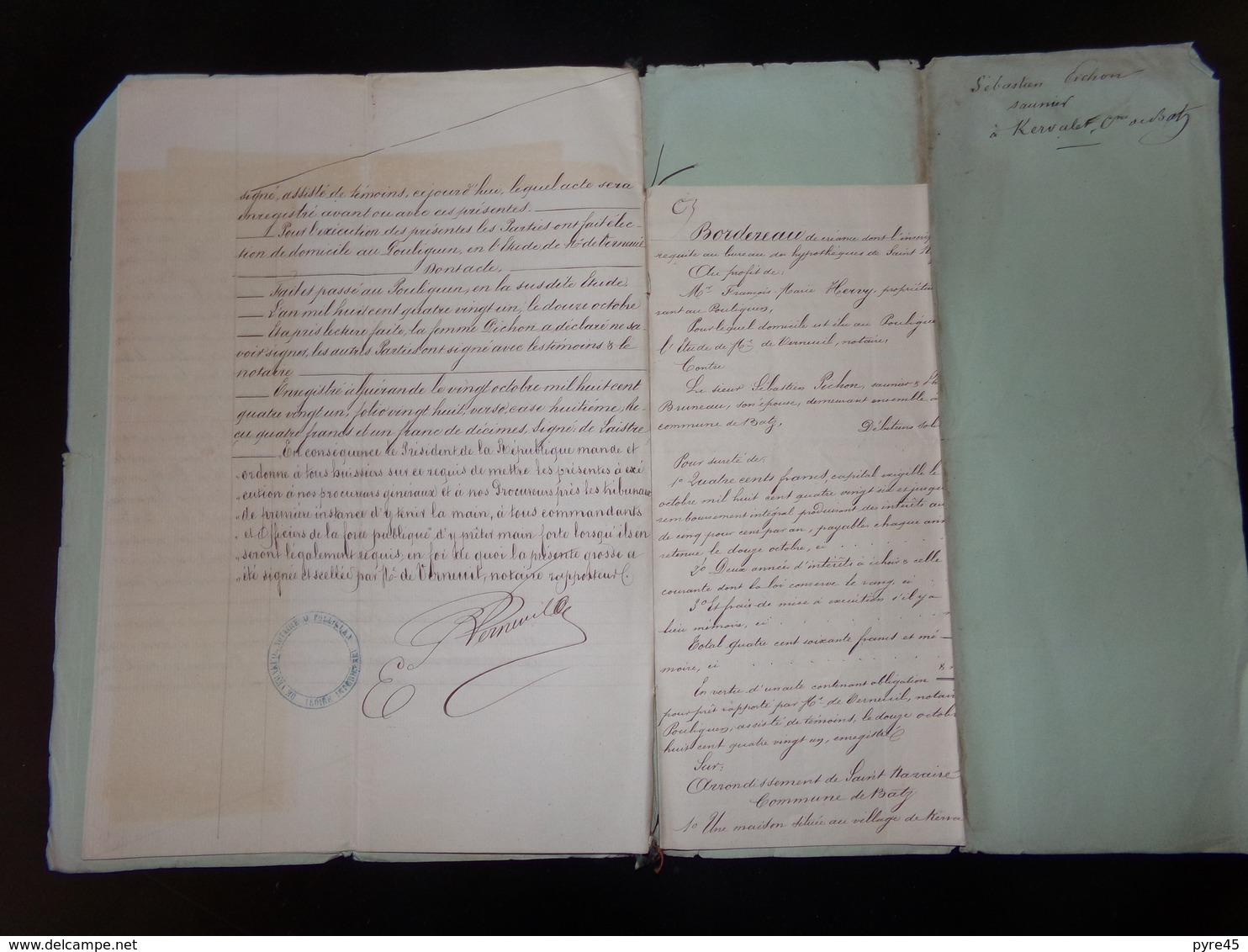 Acte Notarié Du 12 Octobre 1881 " Obligation " Verneuil Notaire Au Pouliguen - Manuscripts