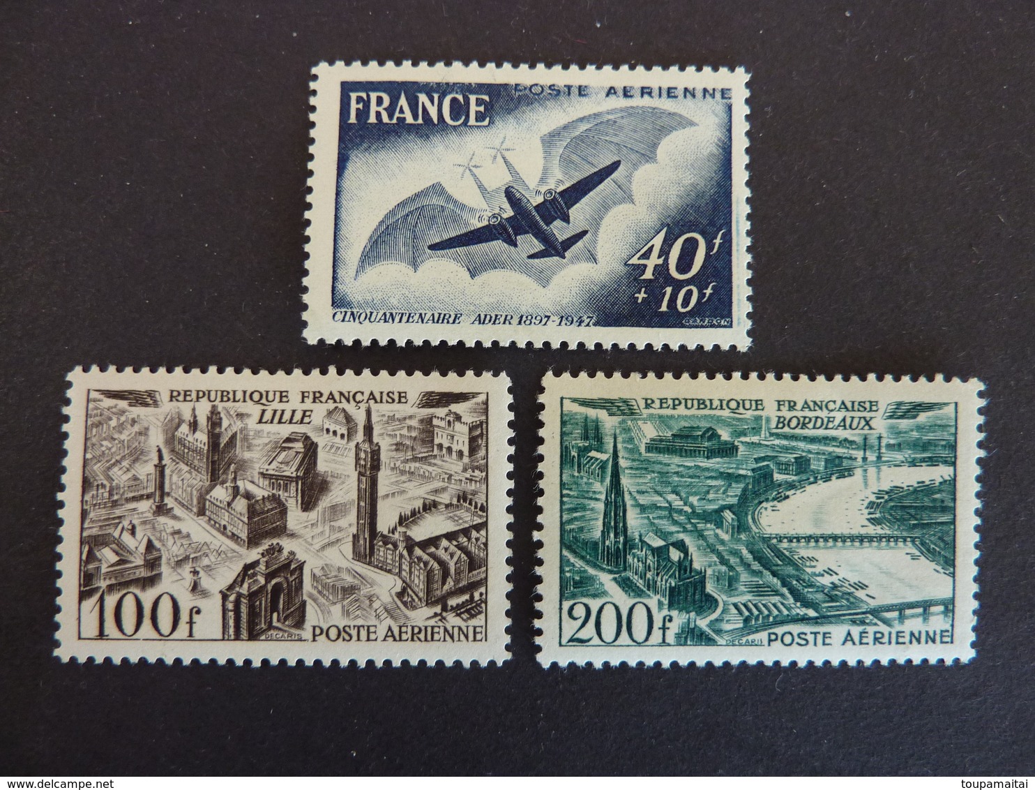 FRANCE, Année 1948-49, Poste Aérienne YT N° 23-24-25 Neufs MH* (cote 12.25 EUR) - 1927-1959 Ungebraucht