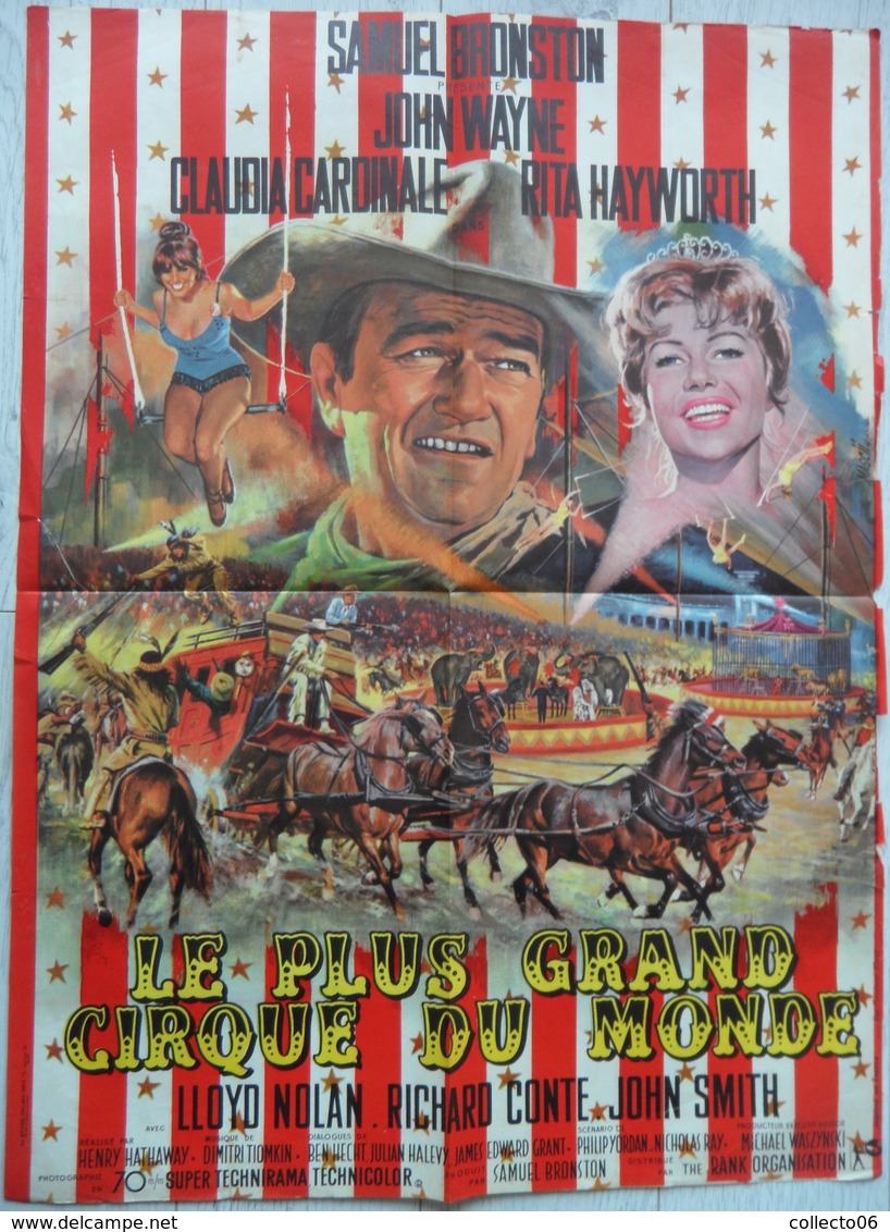 Affiche Film Le Plus Grand Cirque Du Monde John Wayne Cardinale Hayworth - Affiches & Posters