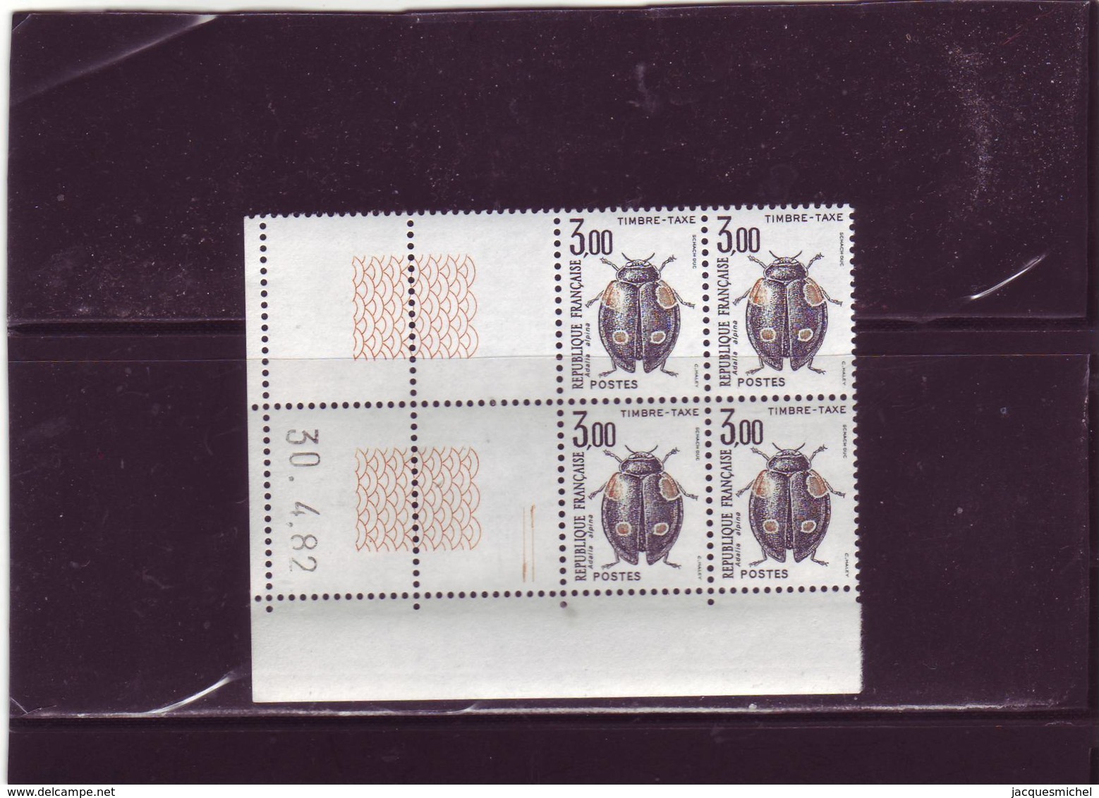 TIMBRE TAXE N°111 - 3,00F INSECTE - 30.04.1982 - (2 Traits) - Postage Due