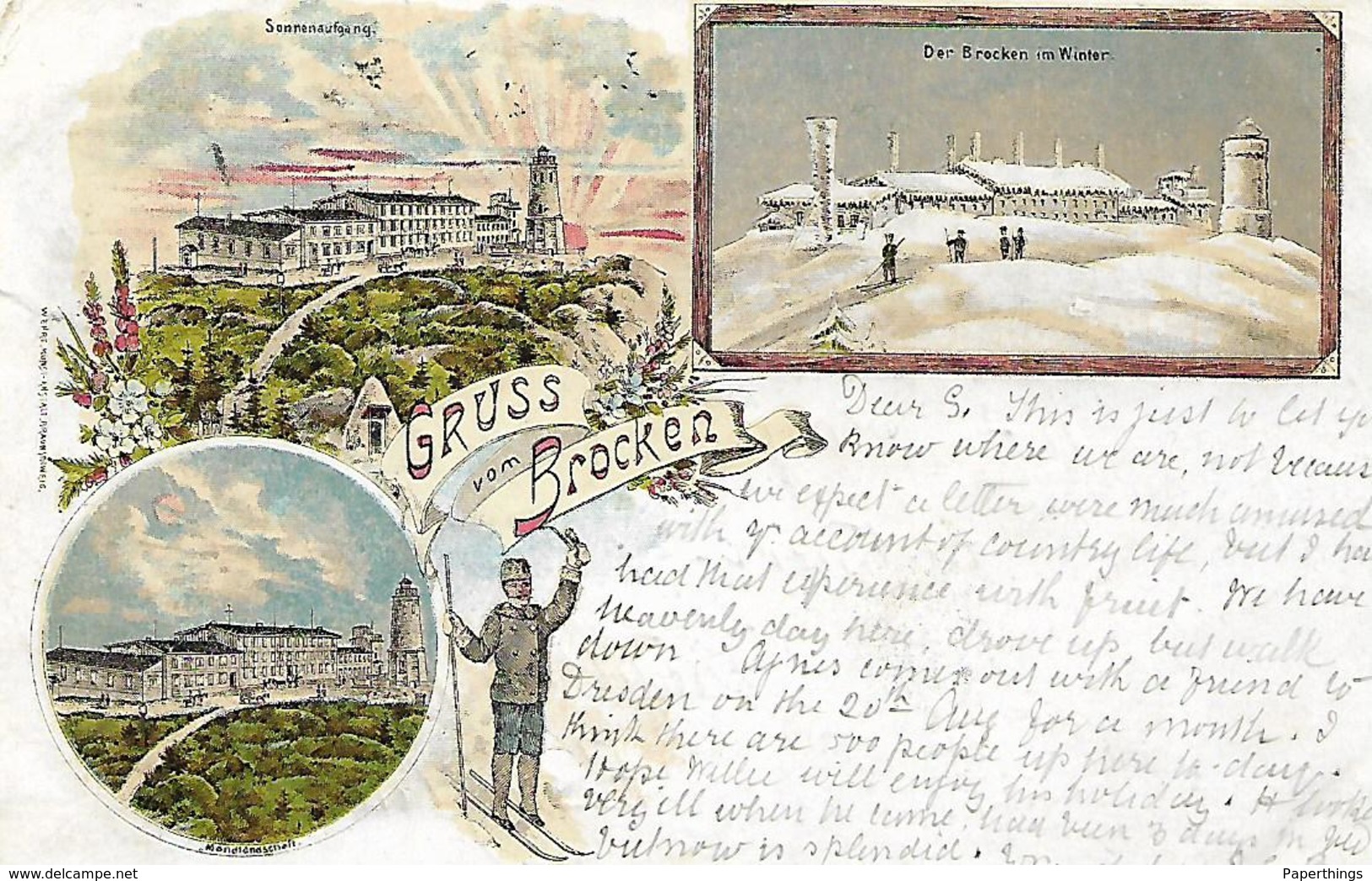 Rare Pioneer Postcard, Germany, Gruss Vom Brocken, Blocksberg, Schierke. 1897. - Harzgerode