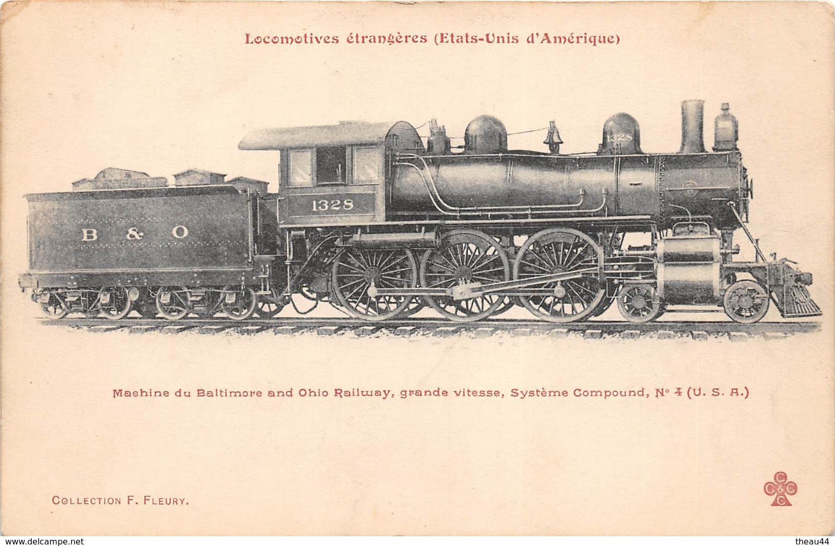 Les Locomotives - ETAT-UNIS - Machine Du BALTIMORE And OHIO Railway N° 1328  -  Train, Chemin De Fer - Baltimore