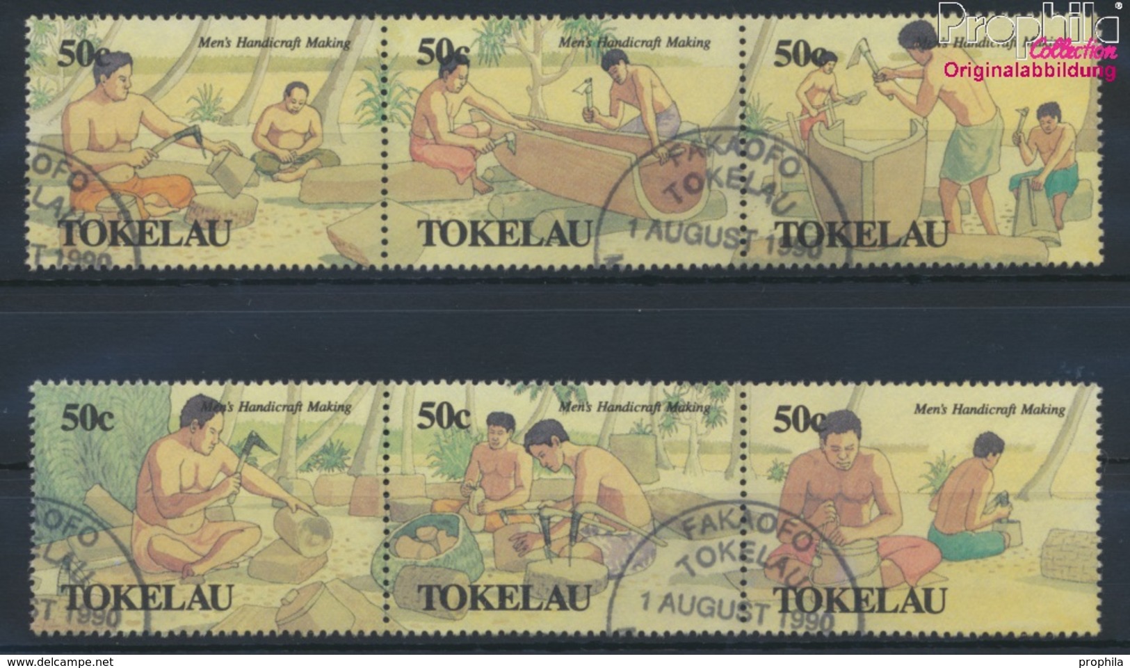 Tokelau 177-182 Dreierstreifen (kompl.Ausg.) Gestempelt 1990 Traditionelles Handwerk (9294104 - Tokelau