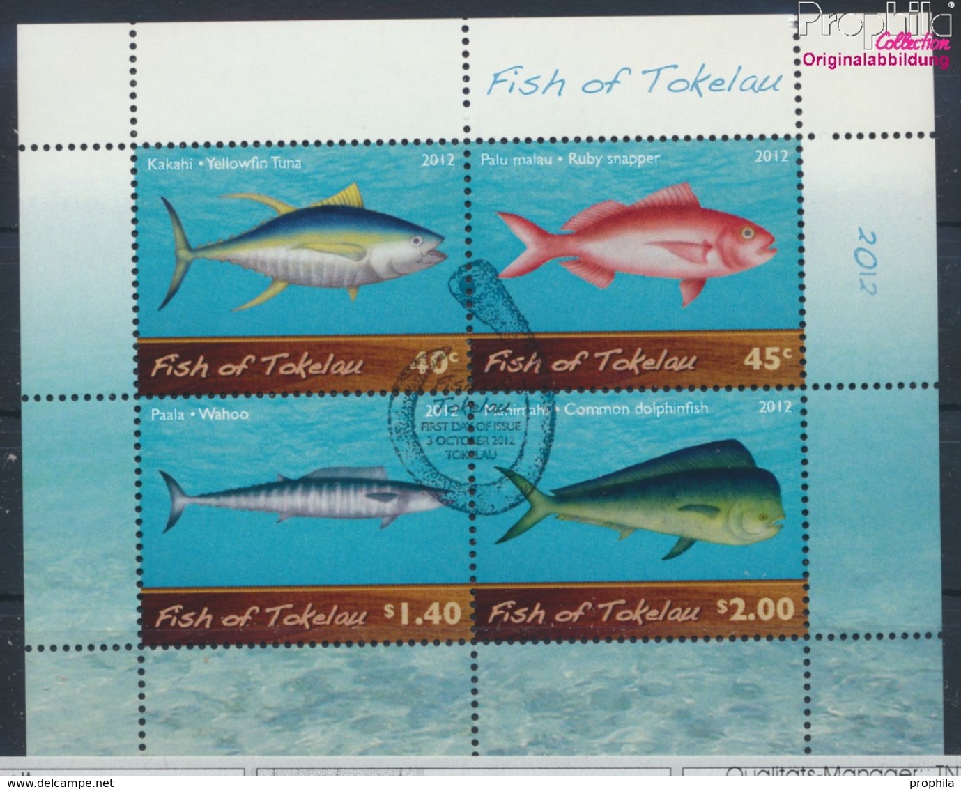 Tokelau Block48 (kompl.Ausg.) Gestempelt 2012 Meeresfische (9294001 - Tokelau