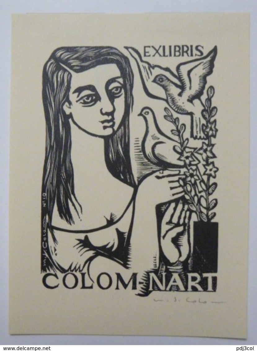 Ex-libris Illustré Espagne XXème - COLOM-NART - Ex-libris