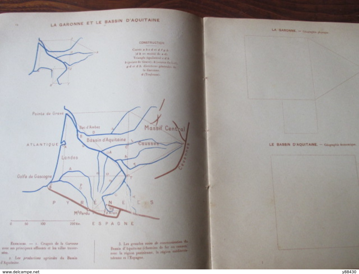 cahier de CARTOGRAPHIE . FRANCE ET FRANCE D'OUTRE-MER - Année inconnue - 42 pages -22 photos