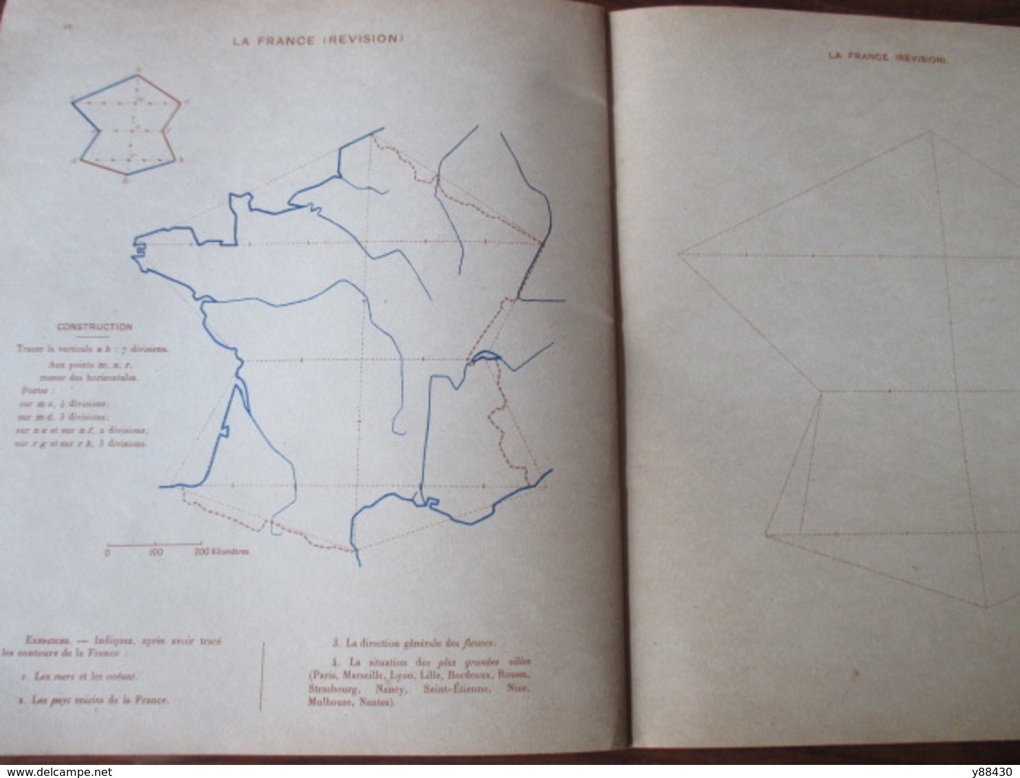 cahier de CARTOGRAPHIE . FRANCE ET FRANCE D'OUTRE-MER - Année inconnue - 42 pages -22 photos