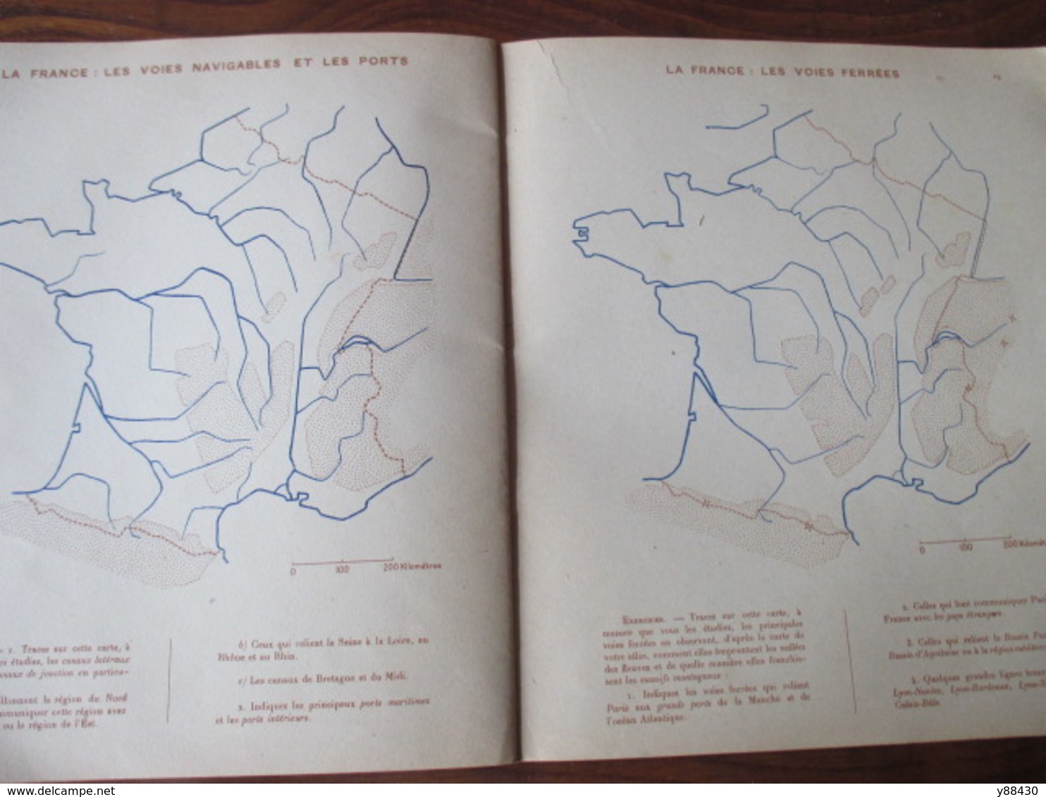 cahier de CARTOGRAPHIE . FRANCE ET FRANCE D'OUTRE-MER - Année inconnue - 42 pages -22 photos