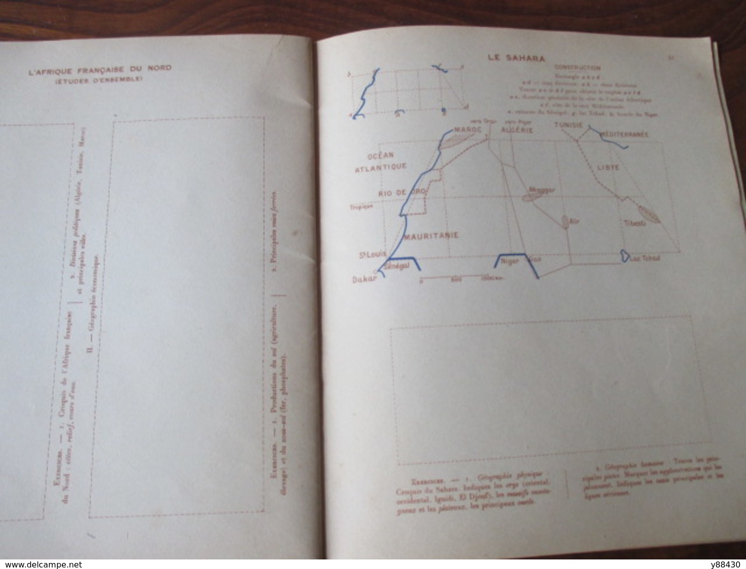 cahier de CARTOGRAPHIE . FRANCE ET FRANCE D'OUTRE-MER - Année inconnue - 42 pages -22 photos