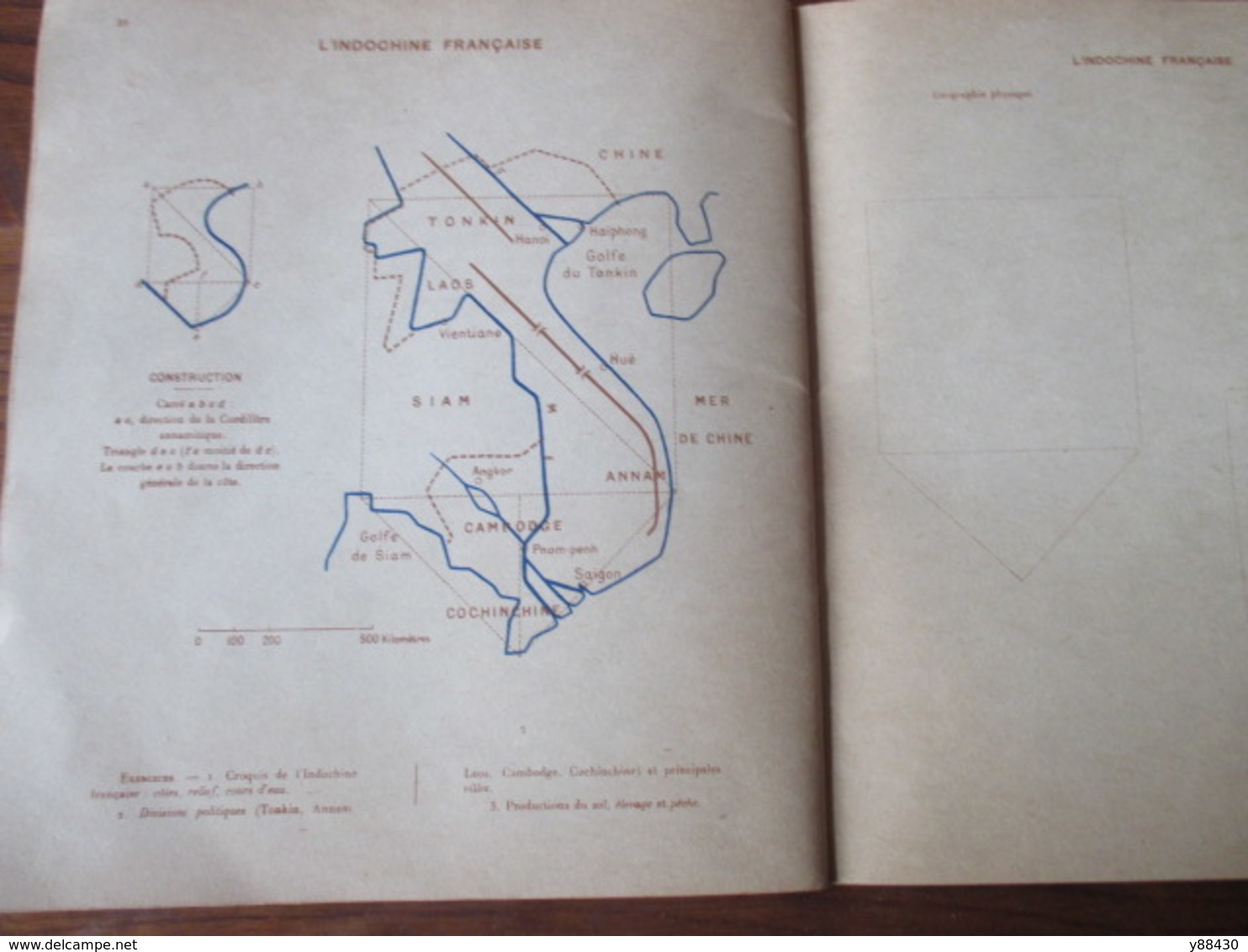 cahier de CARTOGRAPHIE . FRANCE ET FRANCE D'OUTRE-MER - Année inconnue - 42 pages -22 photos