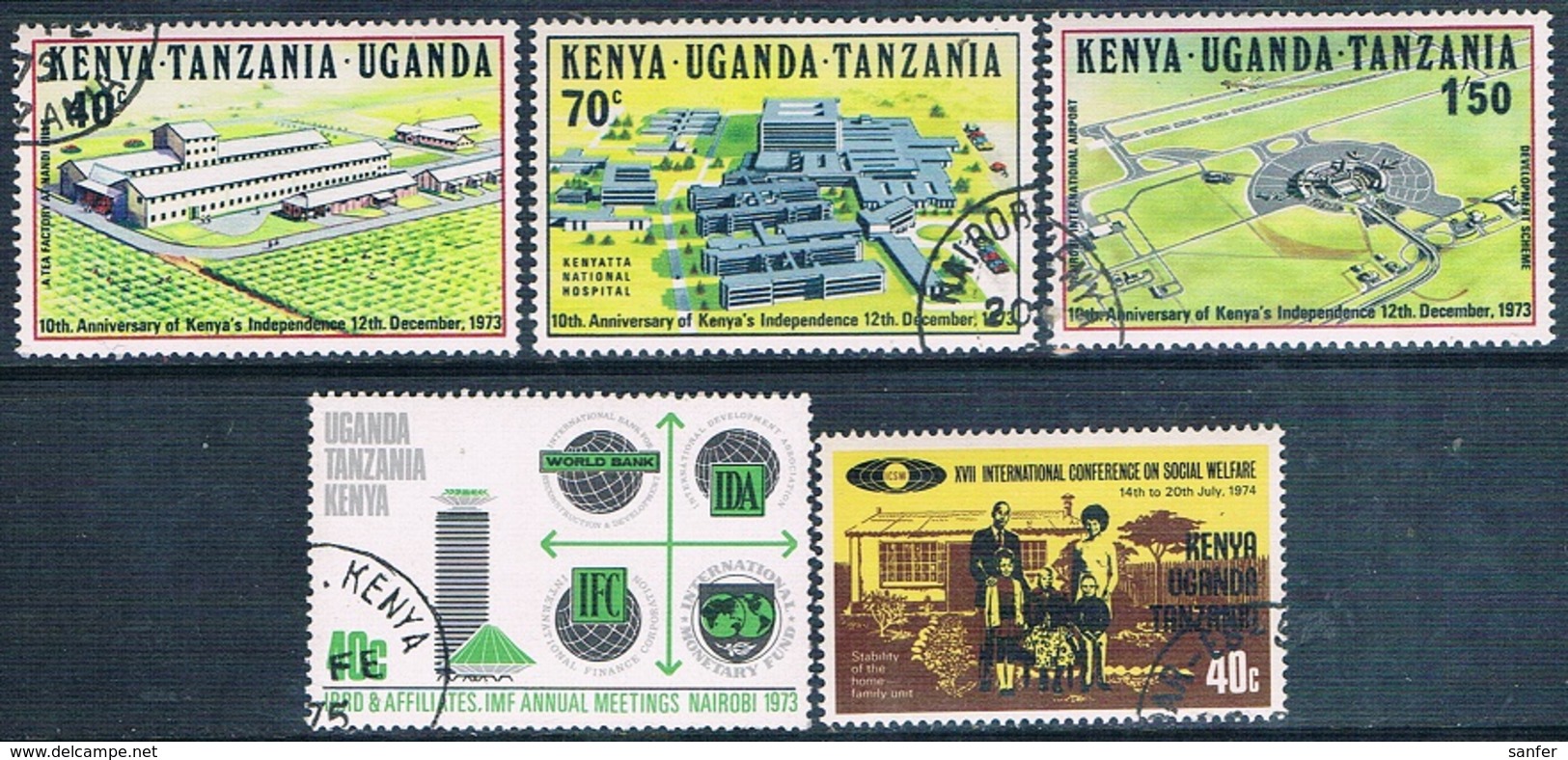 Africa Del Este Britanica 1973 / 74  -  Yvert 252 + 260 / 62 + 273  ( Usados ) - Kenya (1963-...)