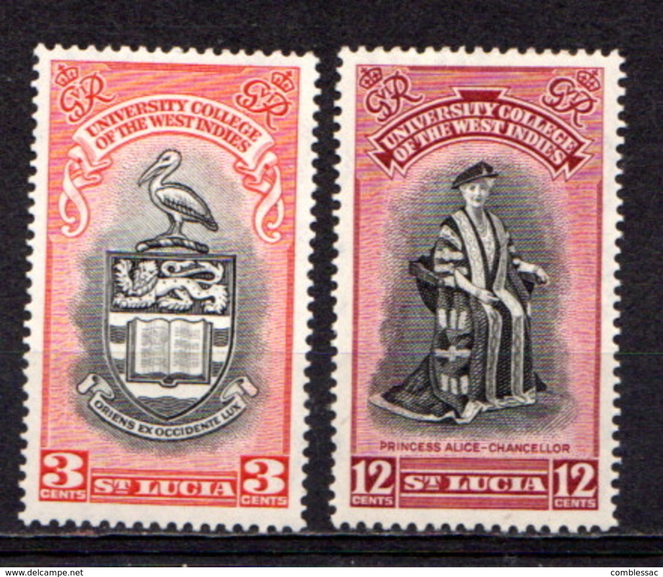 SAINT LUCIA    1951    Inauguration  Of  B W I University  College    Set  Of  2    MH - Ste Lucie (...-1978)