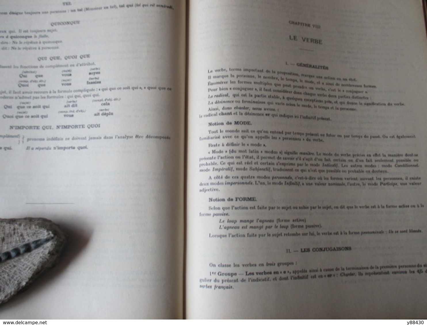 livre - SNCF- GRAMMAIRE de 1961 . 5è édition - Formation Professionnelle, Direction du Personnel -  102 pages -25 photos