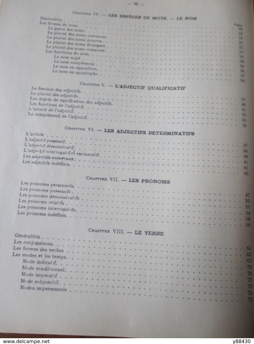 livre - SNCF- GRAMMAIRE de 1961 . 5è édition - Formation Professionnelle, Direction du Personnel -  102 pages -25 photos