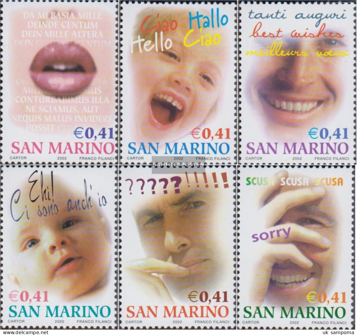 San Marino 2044-2049 (complete Issue) Unmounted Mint / Never Hinged 2002 Grußmarken - Unused Stamps
