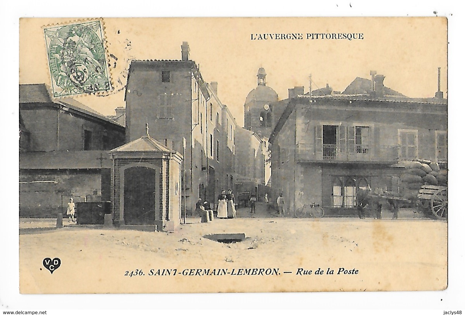 SAINT GERMAIN LEMBRON  (cpa 63)   Rue De La Poste  -  L 1 - Saint Germain Lembron