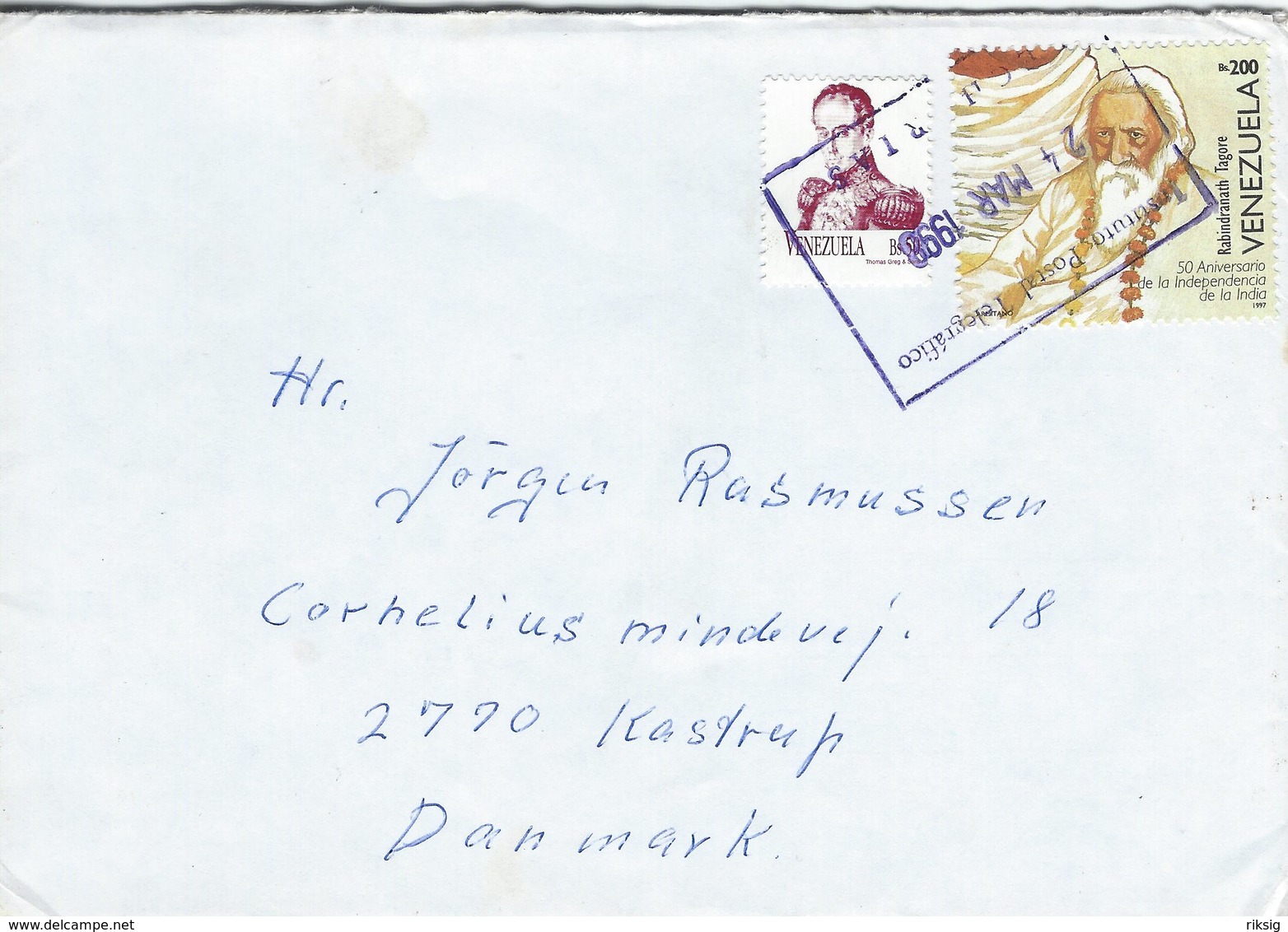 Venezuela - Cover Sent To Denmark 1998  H-1555 - Venezuela