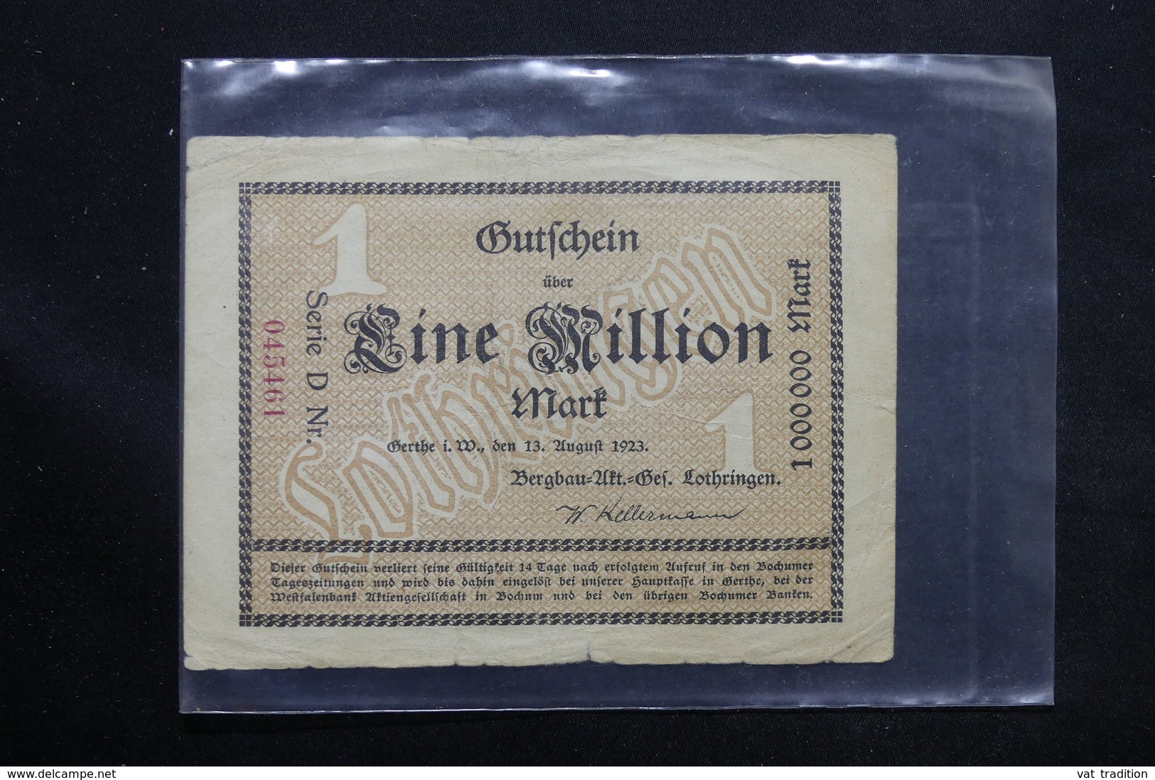 ALLEMAGNE - Billet De Nécessité De 1 Million De Mark En 1923 De Bergbau - L 25373 - Lokale Ausgaben