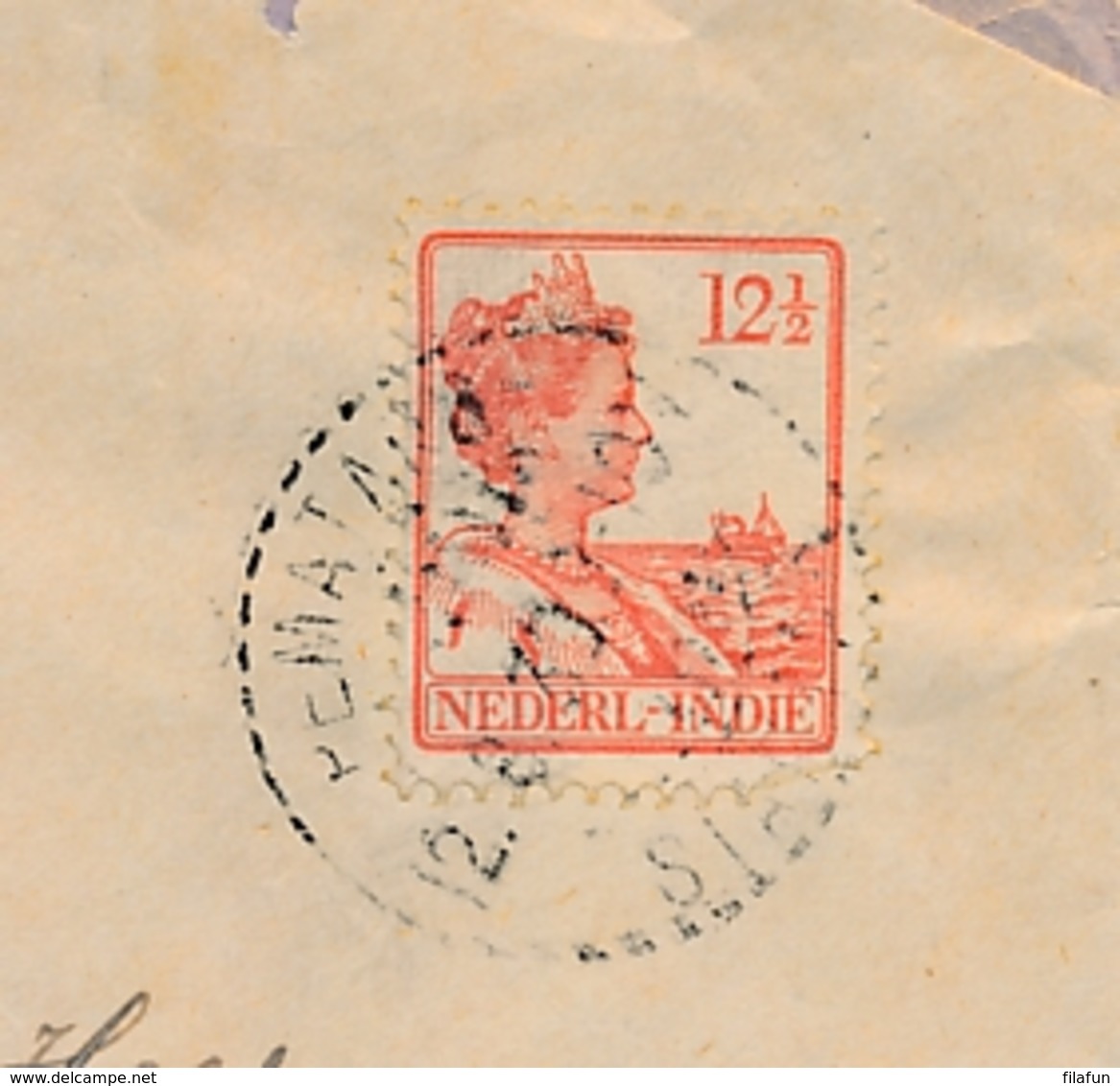 Nederlands Indië - 1930 - 20 & 12,5 Cent Wilhelmina Met Scheepje Op R-cover Van LB PEMATANG-SIANTAR Naar Bandoeng - Nederlands-Indië